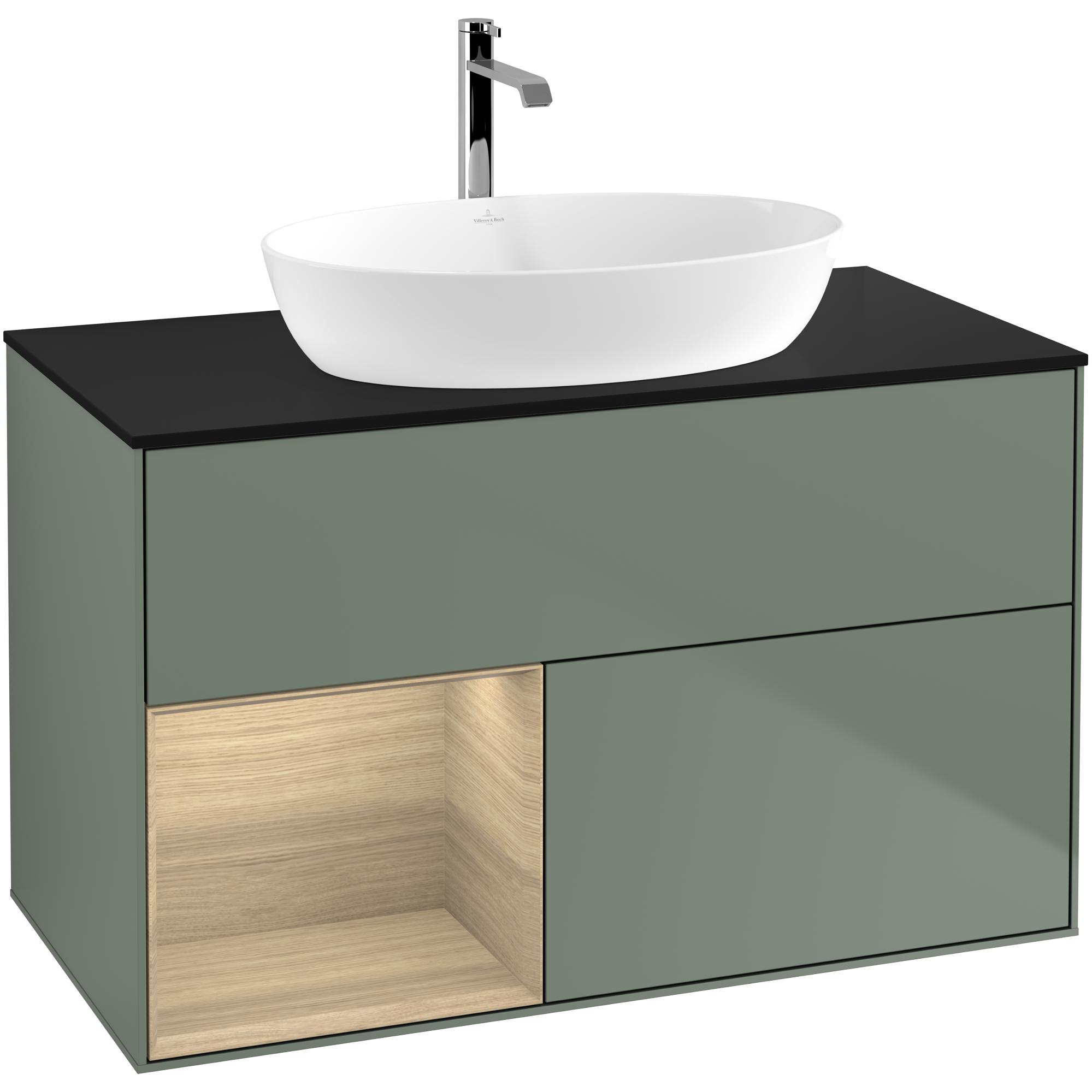 tvättställsskåp villeroy & boch finion med 2 lådor hylla och bänkskiva för fristående tvättställ från artis & collaro