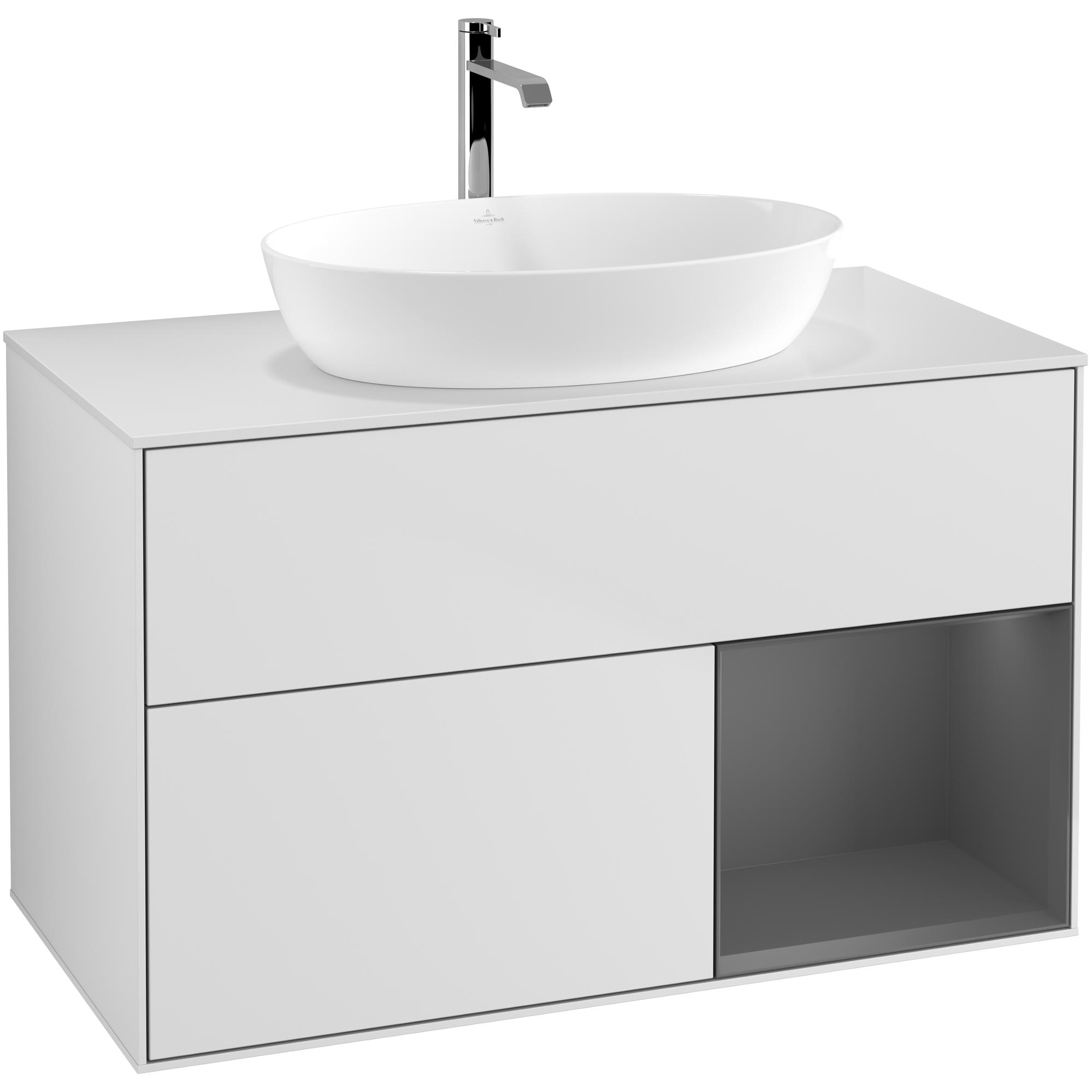 Tvättställsskåp Villeroy & Boch Finion med 2 Lådor Hylla och Bänkskiva för Fristående Tvättställ från Artis & Collaro | badrum - badrumsmobler - tvattstallsskap-och-kommod | KakelKungen