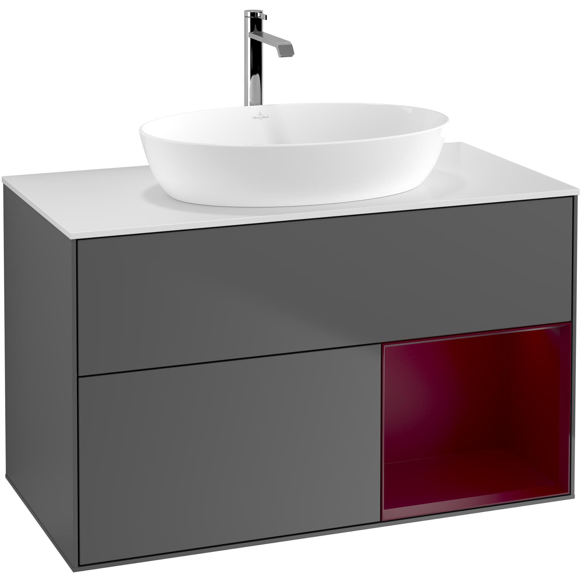 Tvättställsskåp Villeroy & Boch Finion med 2 Lådor Hylla och Bänkskiva för Fristående Tvättställ från Artis & Collaro | badrum - badrumsmobler - tvattstallsskap-och-kommod | KakelKungen