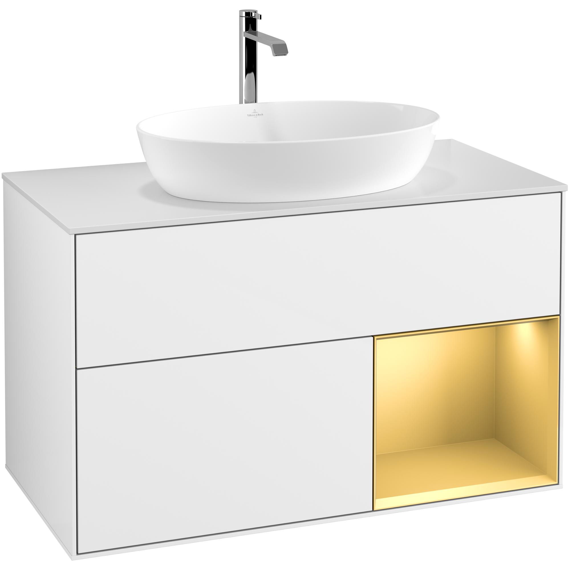 Tvättställsskåp Villeroy & Boch Finion med 2 Lådor Hylla och Bänkskiva för Fristående Tvättställ från Artis & Collaro | badrum - badrumsmobler - tvattstallsskap-och-kommod | KakelKungen