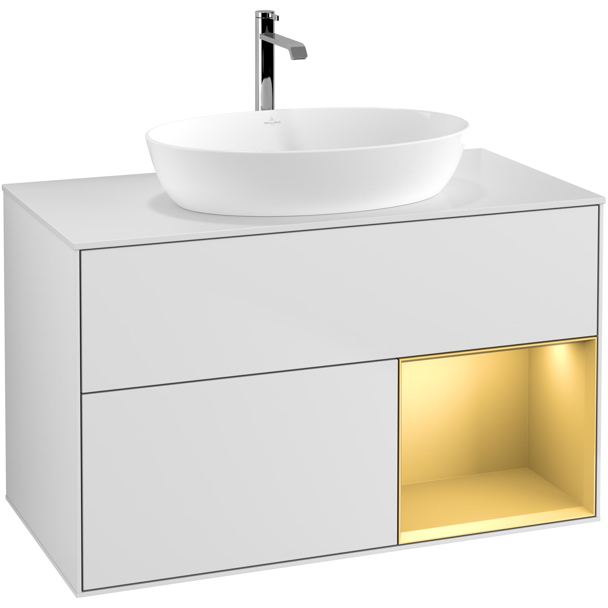 Tvättställsskåp Villeroy & Boch Finion med 2 Lådor Hylla och Bänkskiva för Fristående Tvättställ från Artis & Collaro | badrum - badrumsmobler - tvattstallsskap-och-kommod | KakelKungen