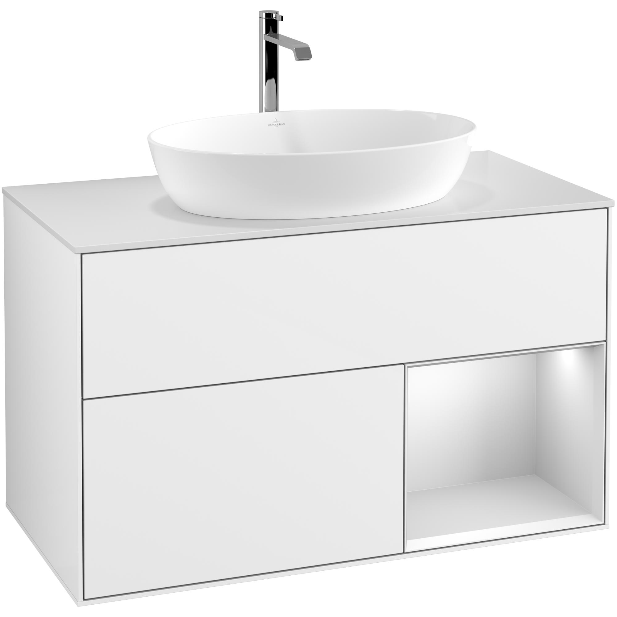 Tvättställsskåp Villeroy & Boch Finion med 2 Lådor Hylla och Bänkskiva för Fristående Tvättställ från Artis & Collaro | badrum - badrumsmobler - tvattstallsskap-och-kommod | KakelKungen