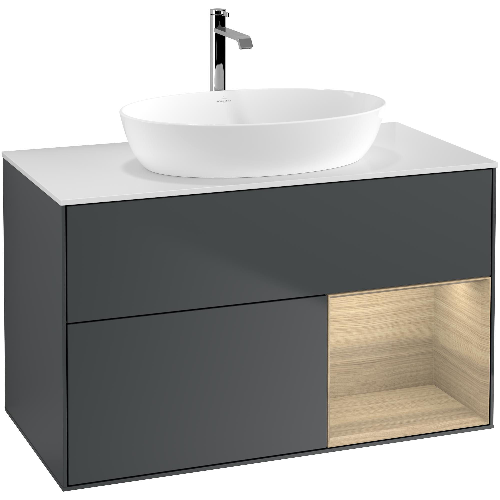 Tvättställsskåp Villeroy & Boch Finion med 2 Lådor Hylla och Bänkskiva för Fristående Tvättställ från Artis & Collaro | badrum - badrumsmobler - tvattstallsskap-och-kommod | KakelKungen