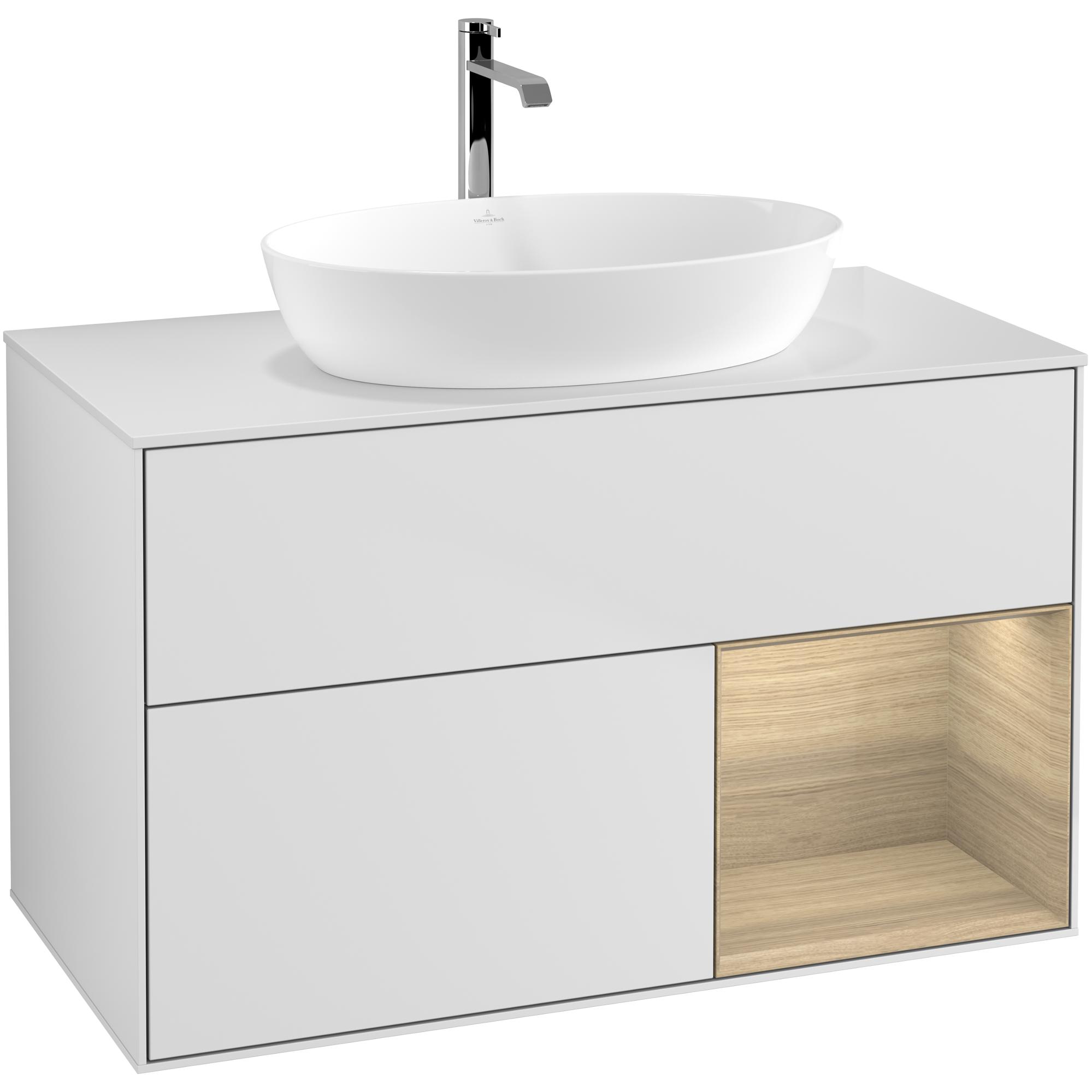 Tvättställsskåp Villeroy & Boch Finion med 2 Lådor Hylla och Bänkskiva för Fristående Tvättställ från Artis & Collaro | badrum - badrumsmobler - tvattstallsskap-och-kommod | KakelKungen