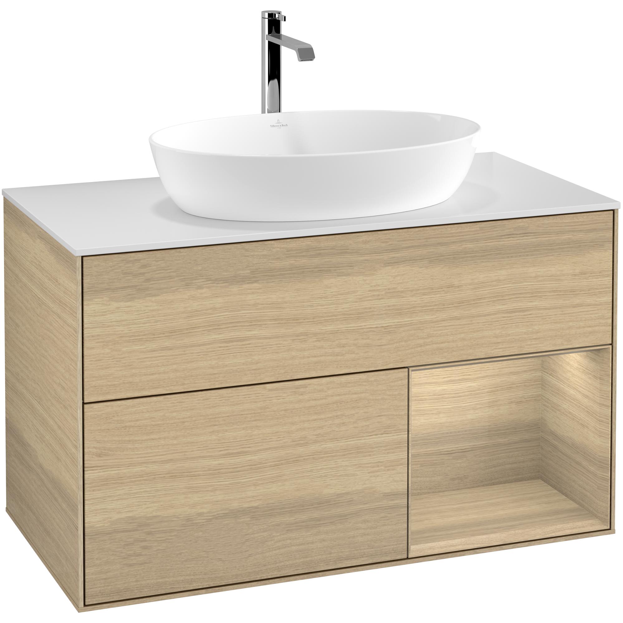 Tvättställsskåp Villeroy & Boch Finion med 2 Lådor Hylla och Bänkskiva för Fristående Tvättställ från Artis & Collaro | badrum - badrumsmobler - tvattstallsskap-och-kommod | KakelKungen