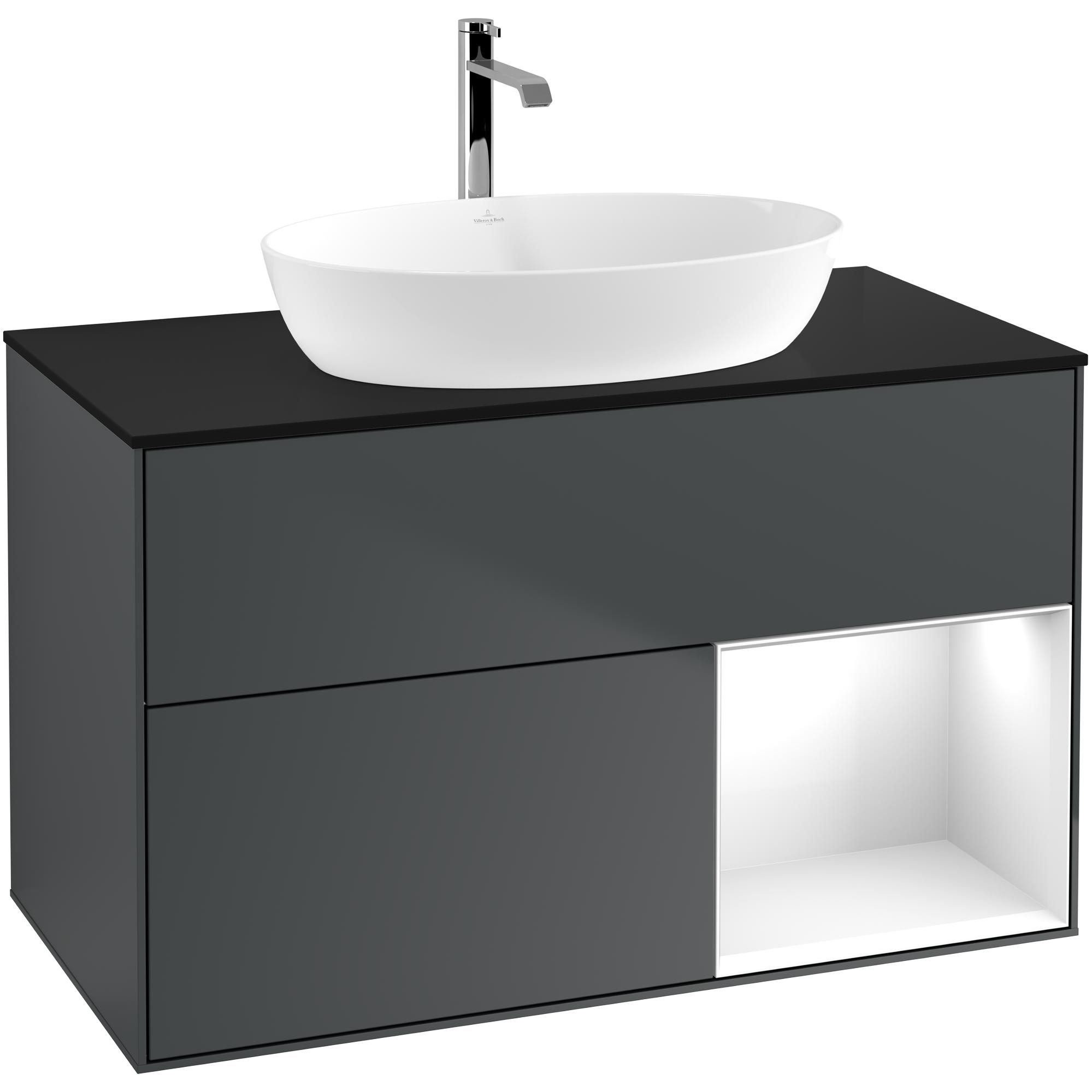 Tvättställsskåp Villeroy & Boch Finion med 2 Lådor Hylla och Bänkskiva för Fristående Tvättställ från Artis & Collaro | badrum - badrumsmobler - tvattstallsskap-och-kommod | KakelKungen