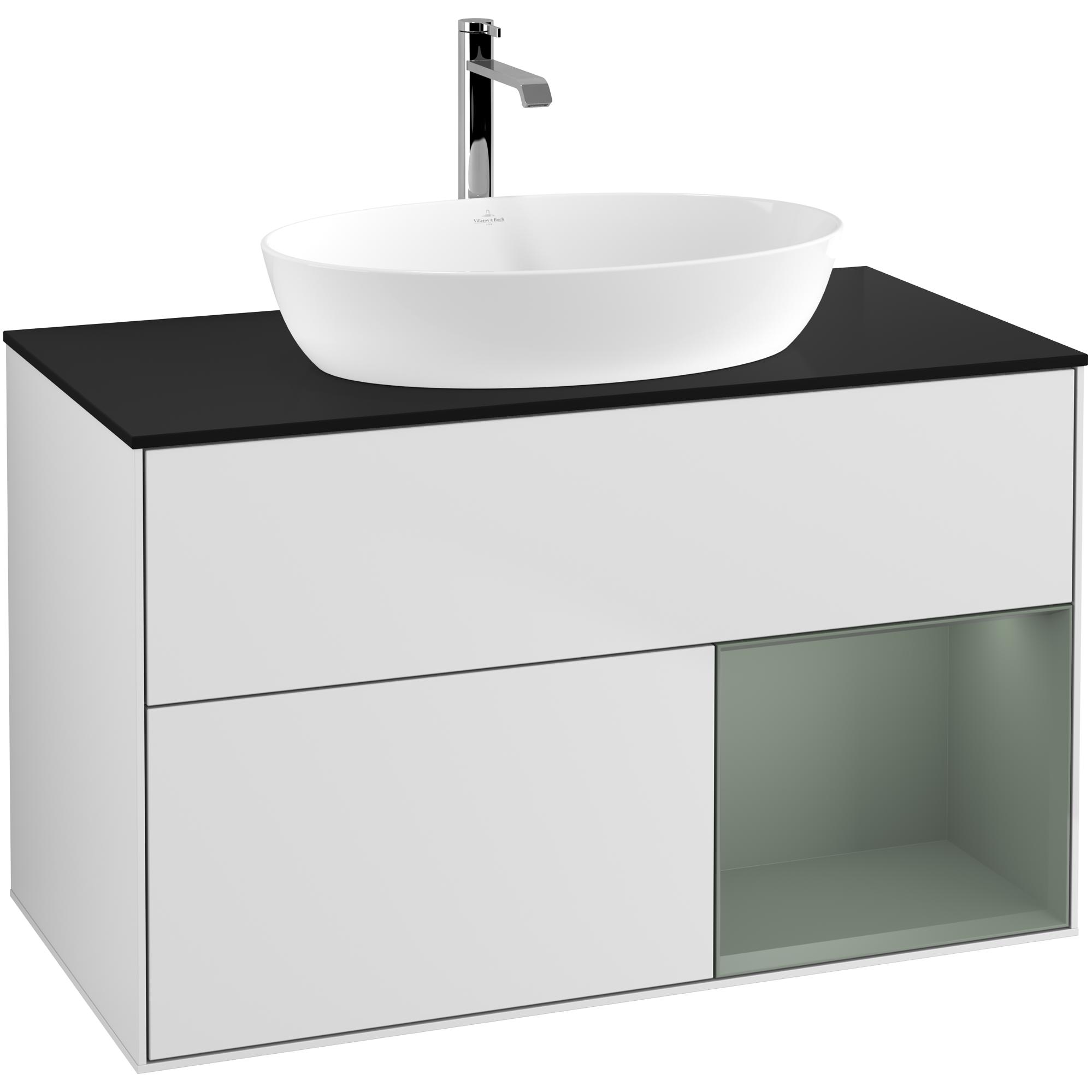 tvättställsskåp villeroy & boch finion med 2 lådor hylla och bänkskiva för fristående tvättställ från artis & collaro