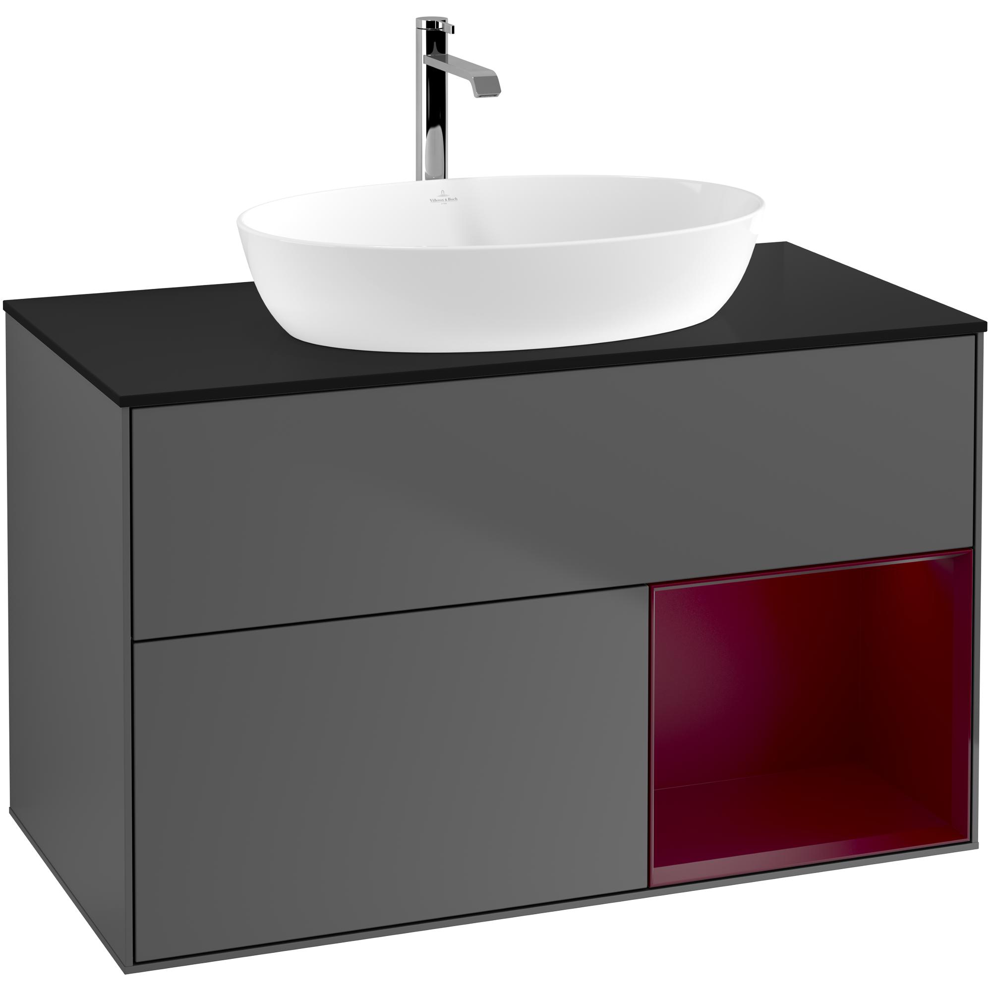 tvättställsskåp villeroy & boch finion med 2 lådor hylla och bänkskiva för fristående tvättställ från artis & collaro