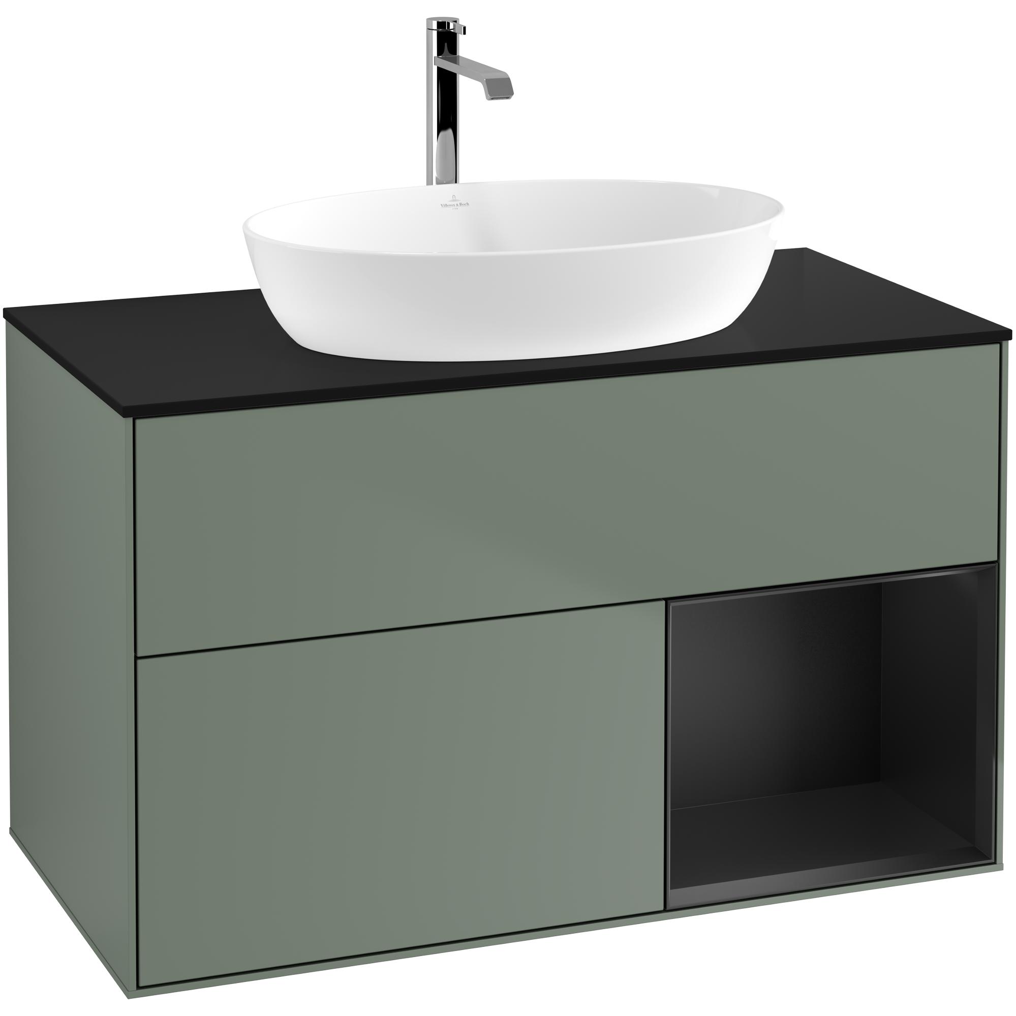 tvättställsskåp villeroy & boch finion med 2 lådor hylla och bänkskiva för fristående tvättställ från artis & collaro