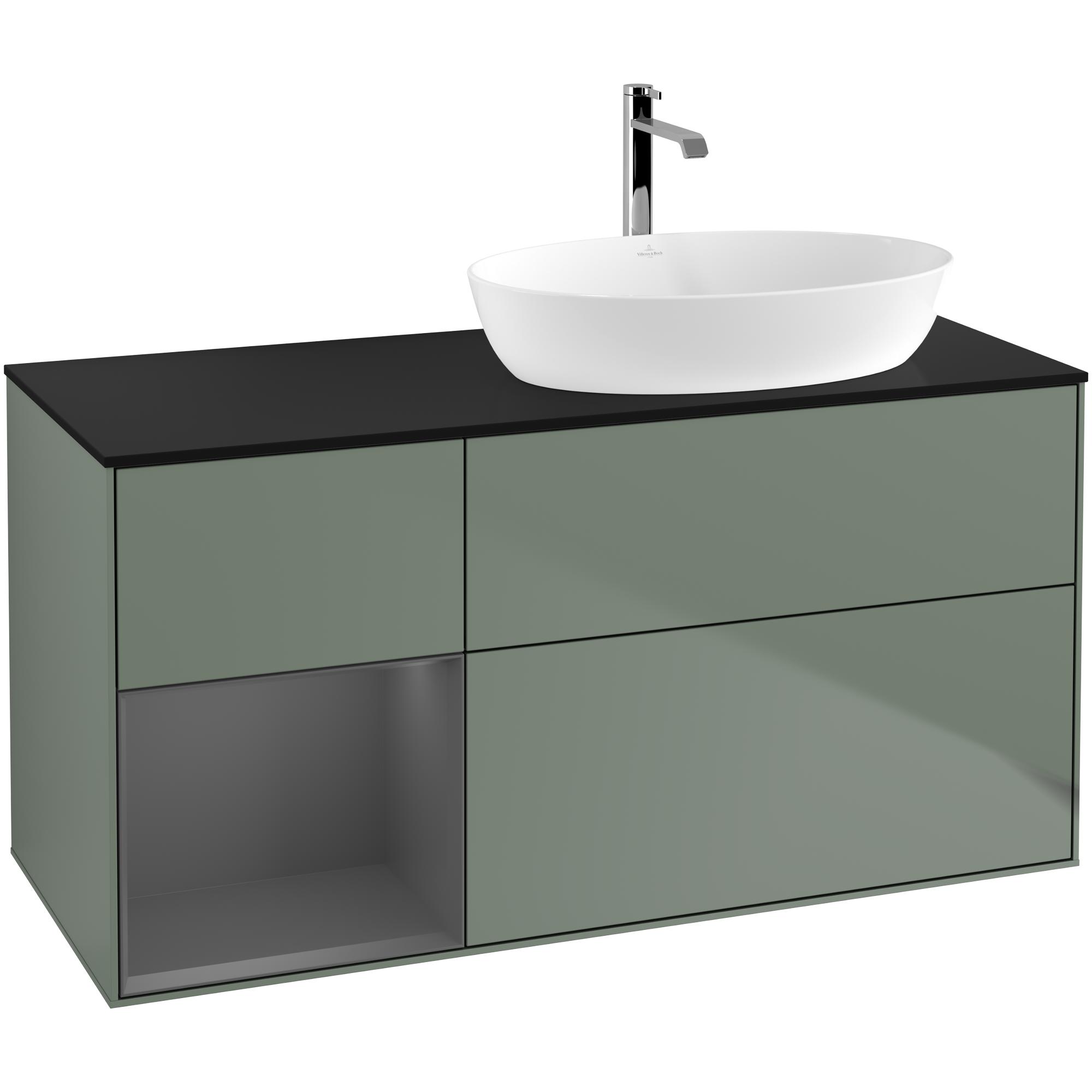 Tvättställsskåp Villeroy & Boch Finion med 3 Lådor Hylla och Bänkskiva för Ocentrerat Tvättställ från Artis & Collaro | badrum - badrumsmobler - tvattstallsskap-och-kommod | KakelKungen