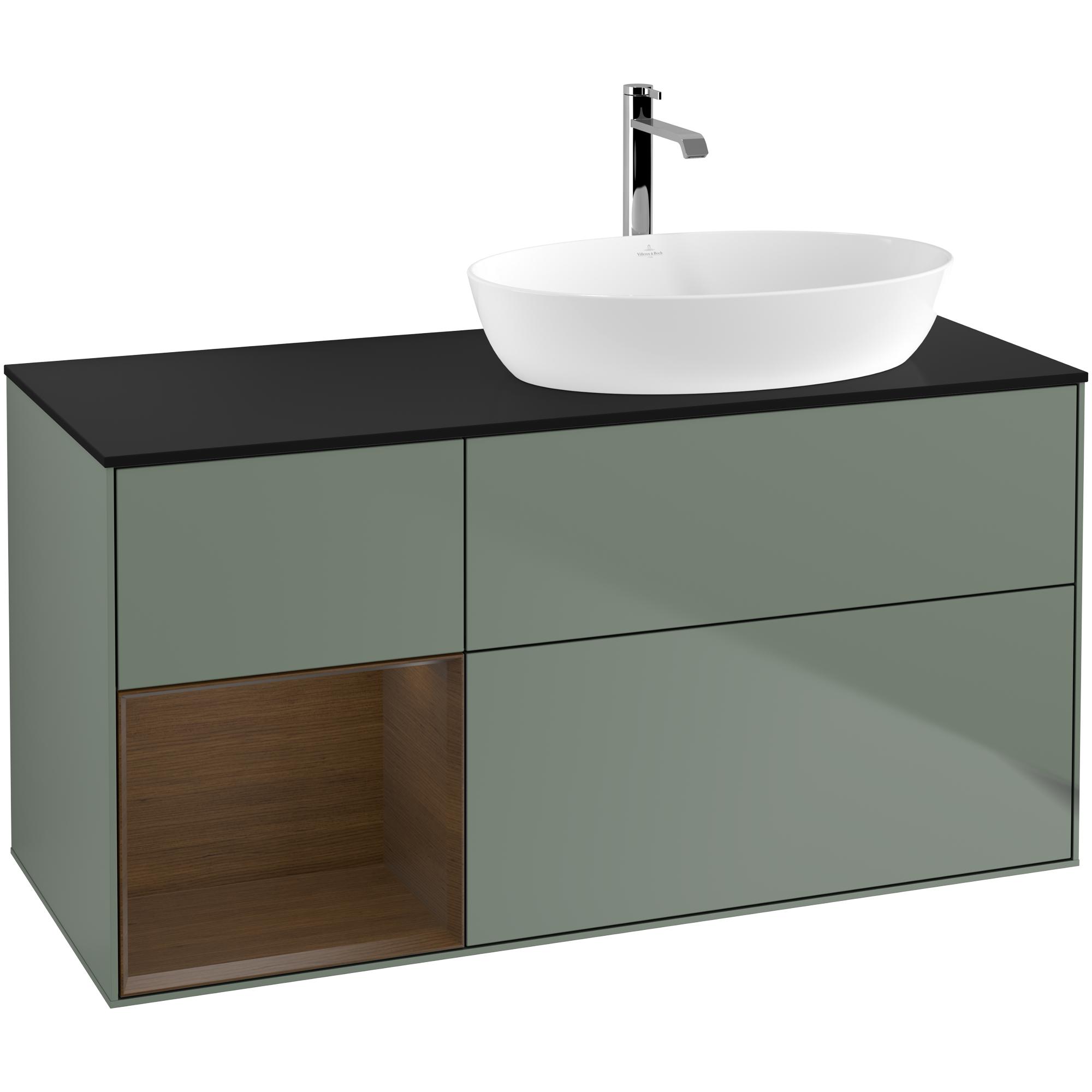 Tvättställsskåp Villeroy & Boch Finion med 3 Lådor Hylla och Bänkskiva för Ocentrerat Tvättställ från Artis & Collaro | badrum - badrumsmobler - tvattstallsskap-och-kommod | KakelKungen