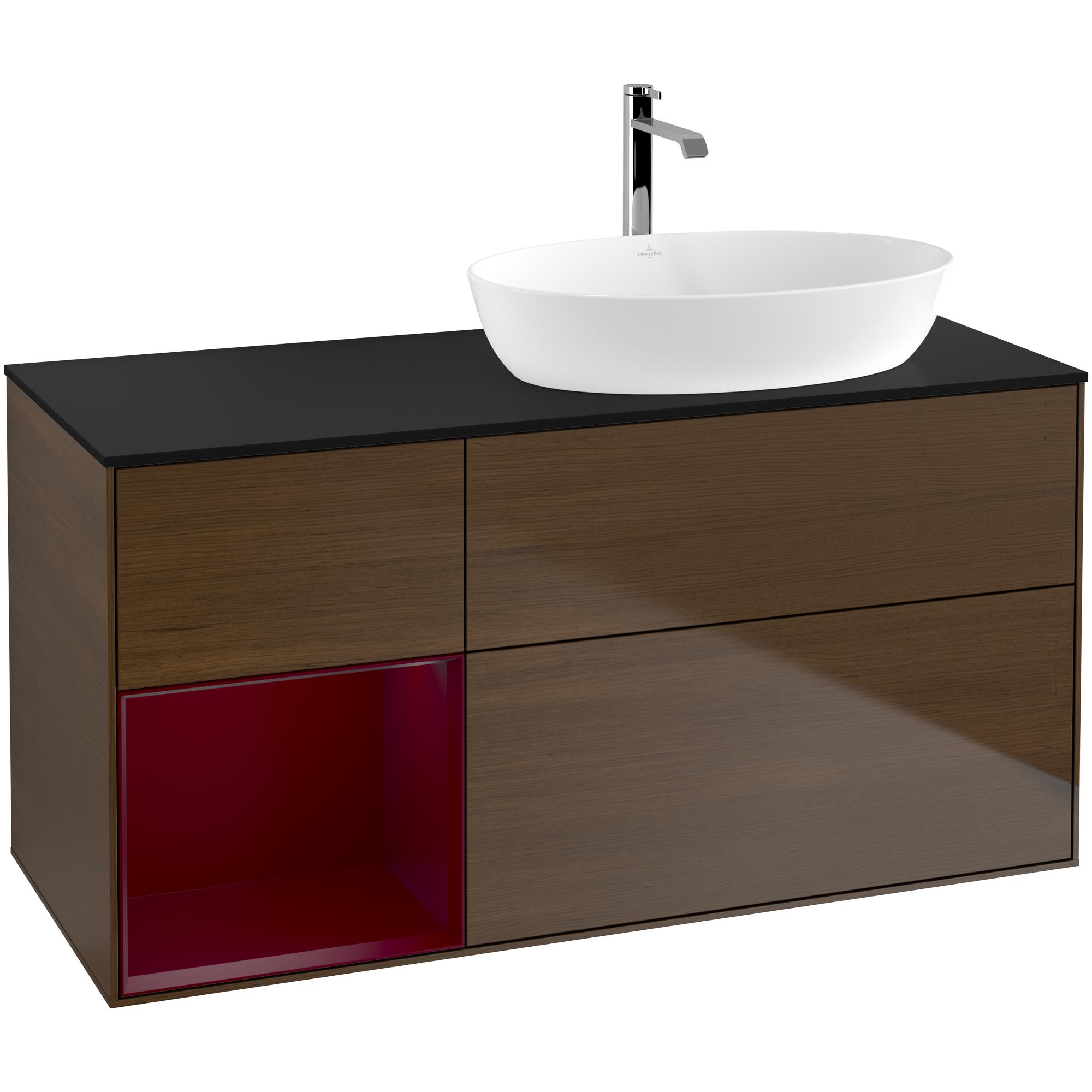 Tvättställsskåp Villeroy & Boch Finion med 3 Lådor Hylla och Bänkskiva för Ocentrerat Tvättställ från Artis & Collaro | badrum - badrumsmobler - tvattstallsskap-och-kommod | KakelKungen