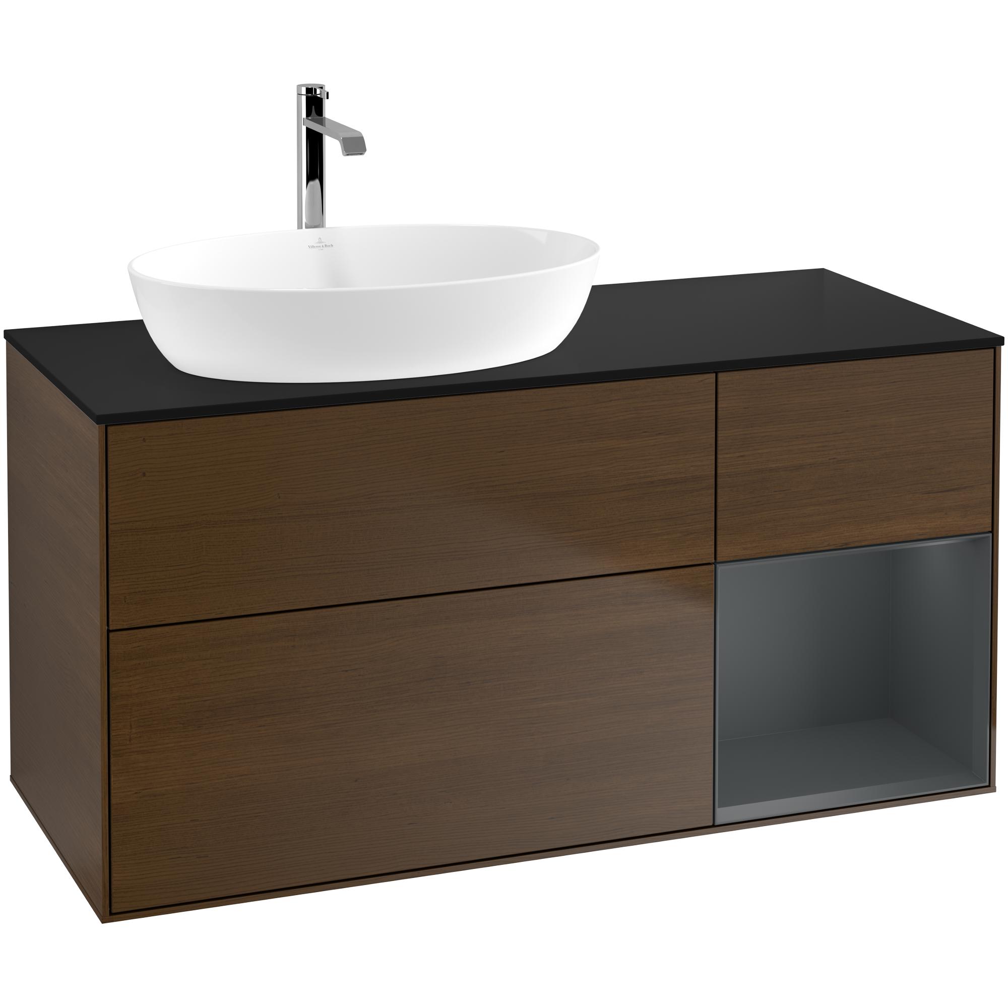 Tvättställsskåp Villeroy & Boch Finion med 3 Lådor Hylla och Bänkskiva för Ocentrerat Tvättställ från Artis & Collaro | badrum - badrumsmobler - tvattstallsskap-och-kommod | KakelKungen