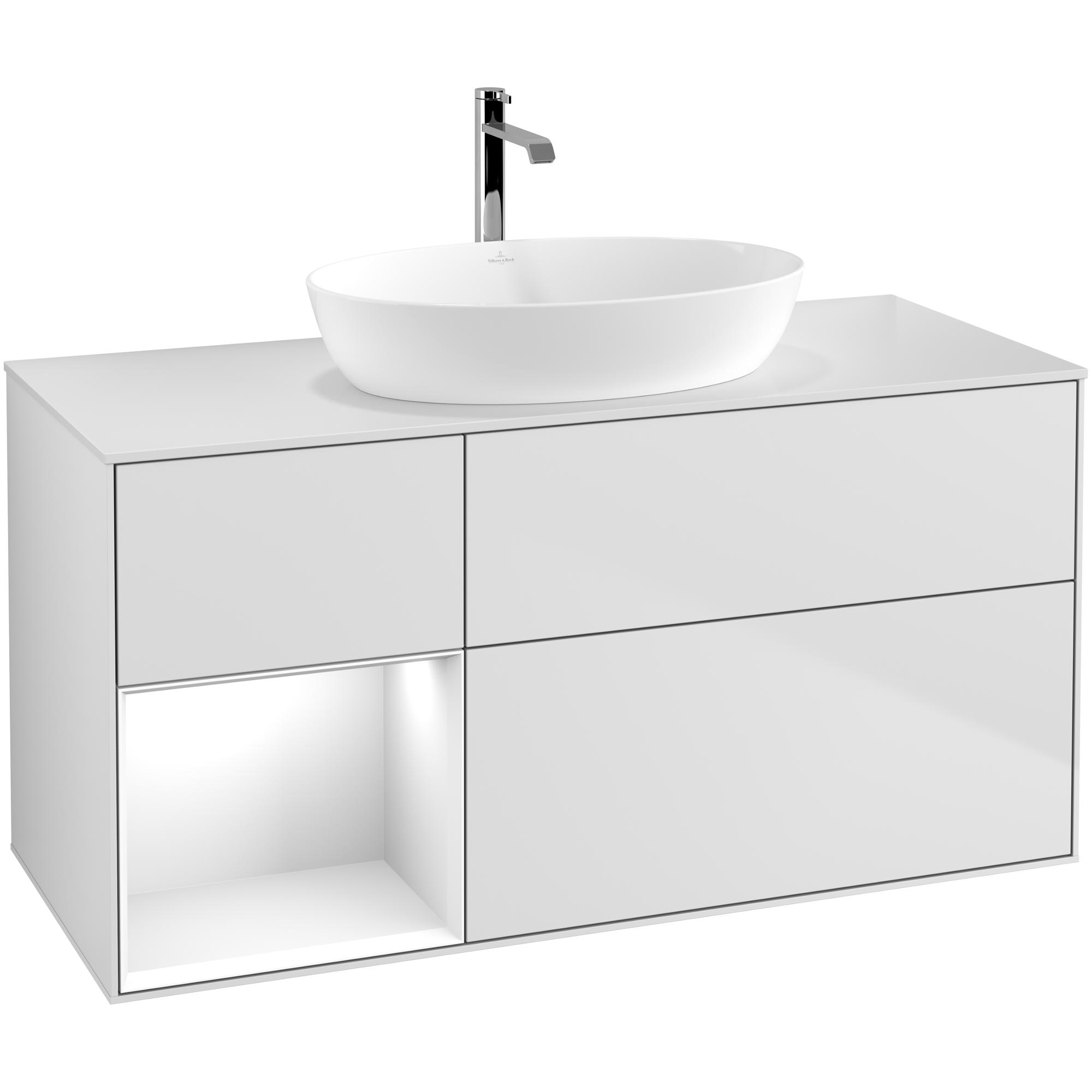 Tvättställsskåp Villeroy & Boch Finion med 3 Lådor Hylla och Bänkskiva för Fristående Tvättställ från Artis & Collaro | badrum - badrumsmobler - tvattstallsskap-och-kommod | KakelKungen