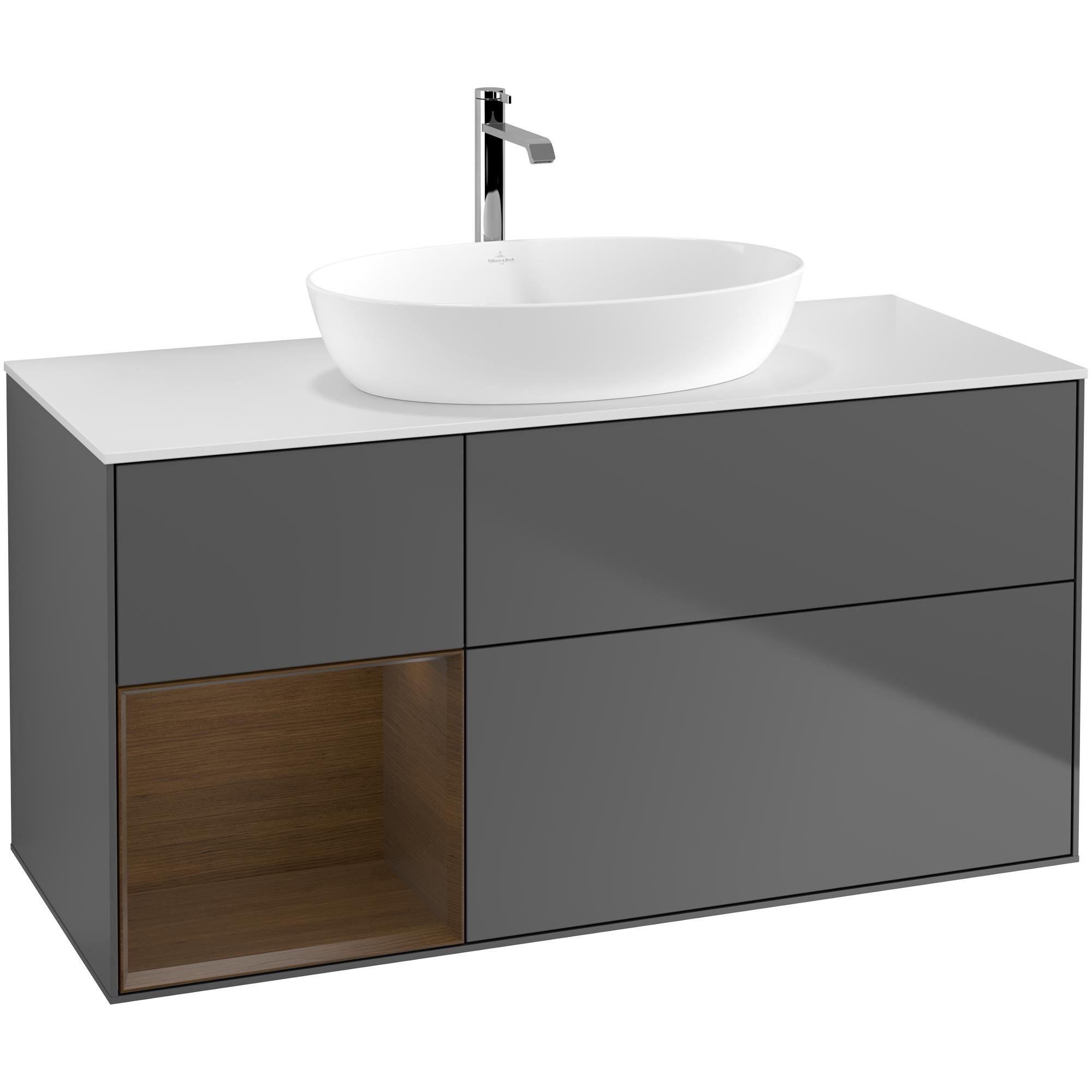 Tvättställsskåp Villeroy & Boch Finion med 3 Lådor Hylla och Bänkskiva för Fristående Tvättställ från Artis & Collaro | badrum - badrumsmobler - tvattstallsskap-och-kommod | KakelKungen