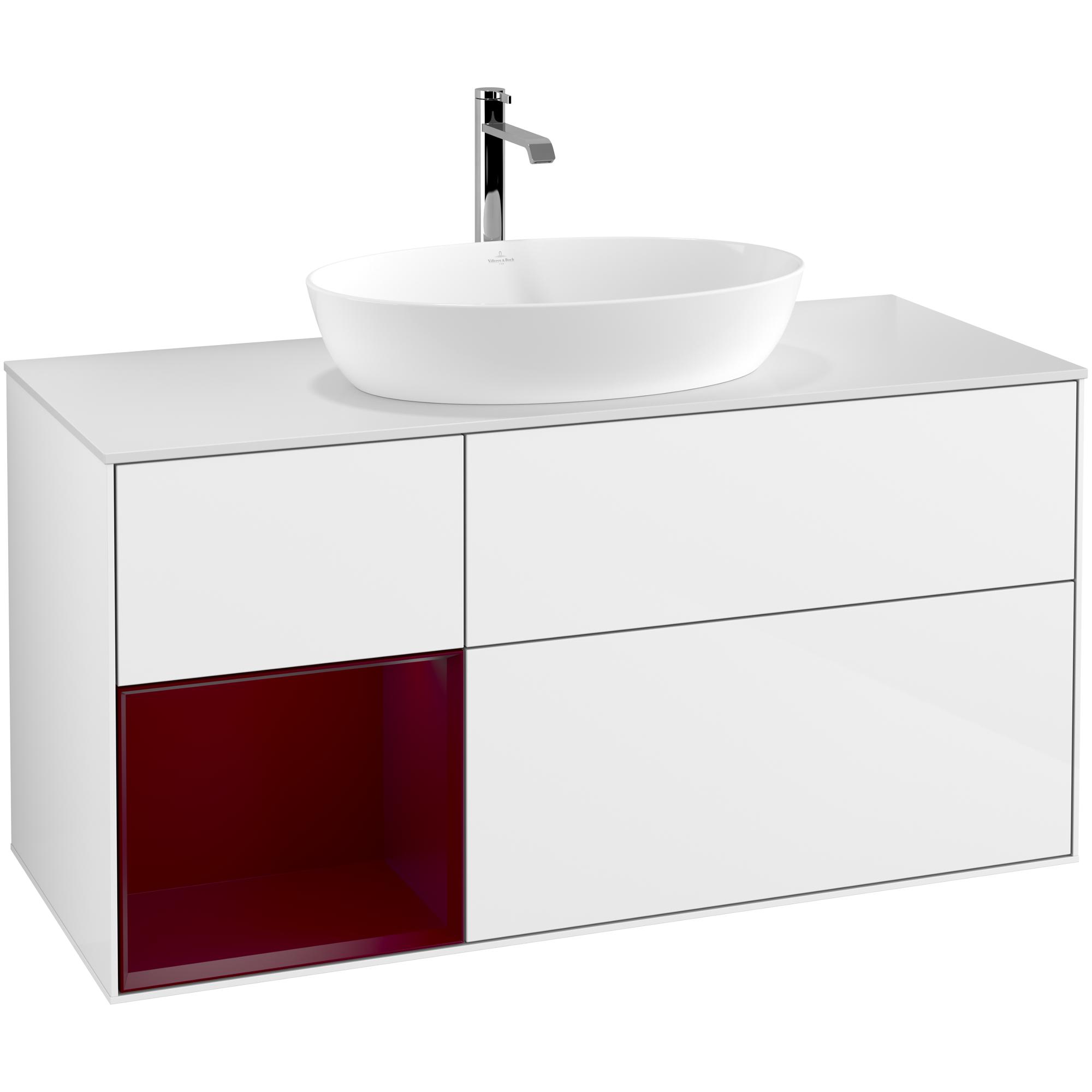 Tvättställsskåp Villeroy & Boch Finion med 3 Lådor Hylla och Bänkskiva för Fristående Tvättställ från Artis & Collaro | badrum - badrumsmobler - tvattstallsskap-och-kommod | KakelKungen