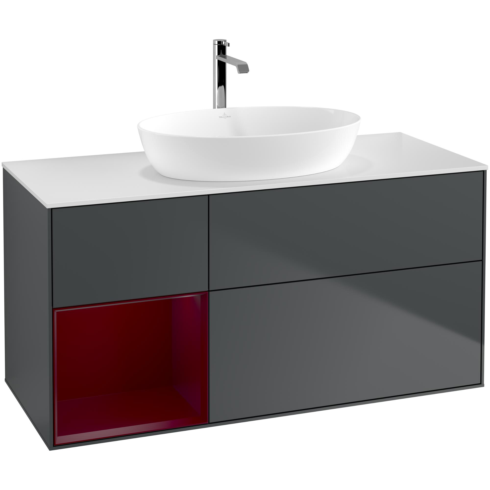 Tvättställsskåp Villeroy & Boch Finion med 3 Lådor Hylla och Bänkskiva för Fristående Tvättställ från Artis & Collaro | badrum - badrumsmobler - tvattstallsskap-och-kommod | KakelKungen