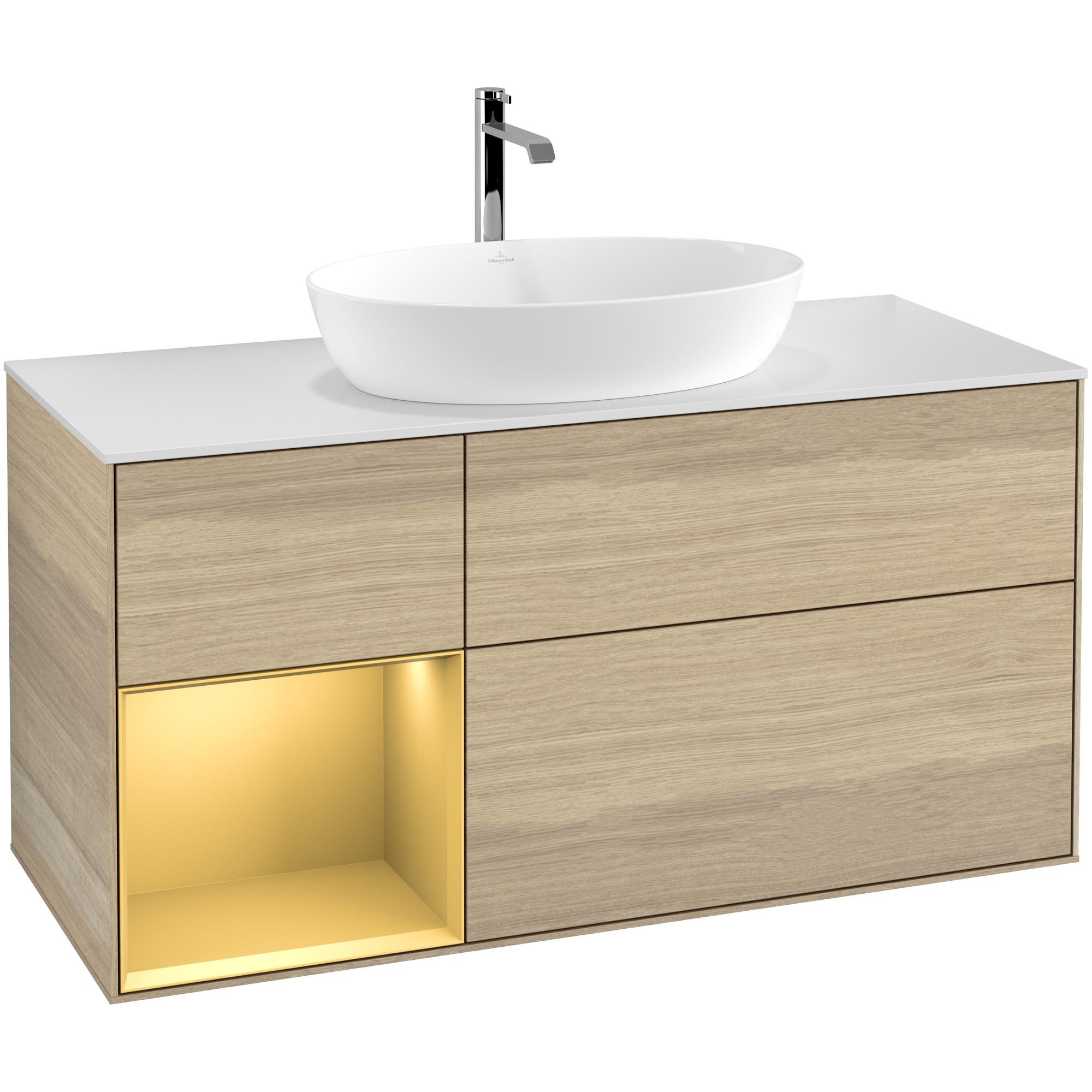 Tvättställsskåp Villeroy & Boch Finion med 3 Lådor Hylla och Bänkskiva för Fristående Tvättställ från Artis & Collaro | badrum - badrumsmobler - tvattstallsskap-och-kommod | KakelKungen