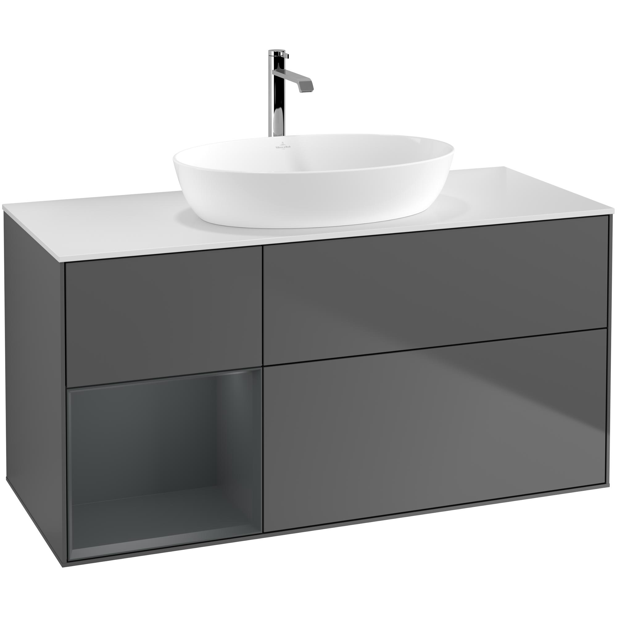 Tvättställsskåp Villeroy & Boch Finion med 3 Lådor Hylla och Bänkskiva för Fristående Tvättställ från Artis & Collaro | badrum - badrumsmobler - tvattstallsskap-och-kommod | KakelKungen