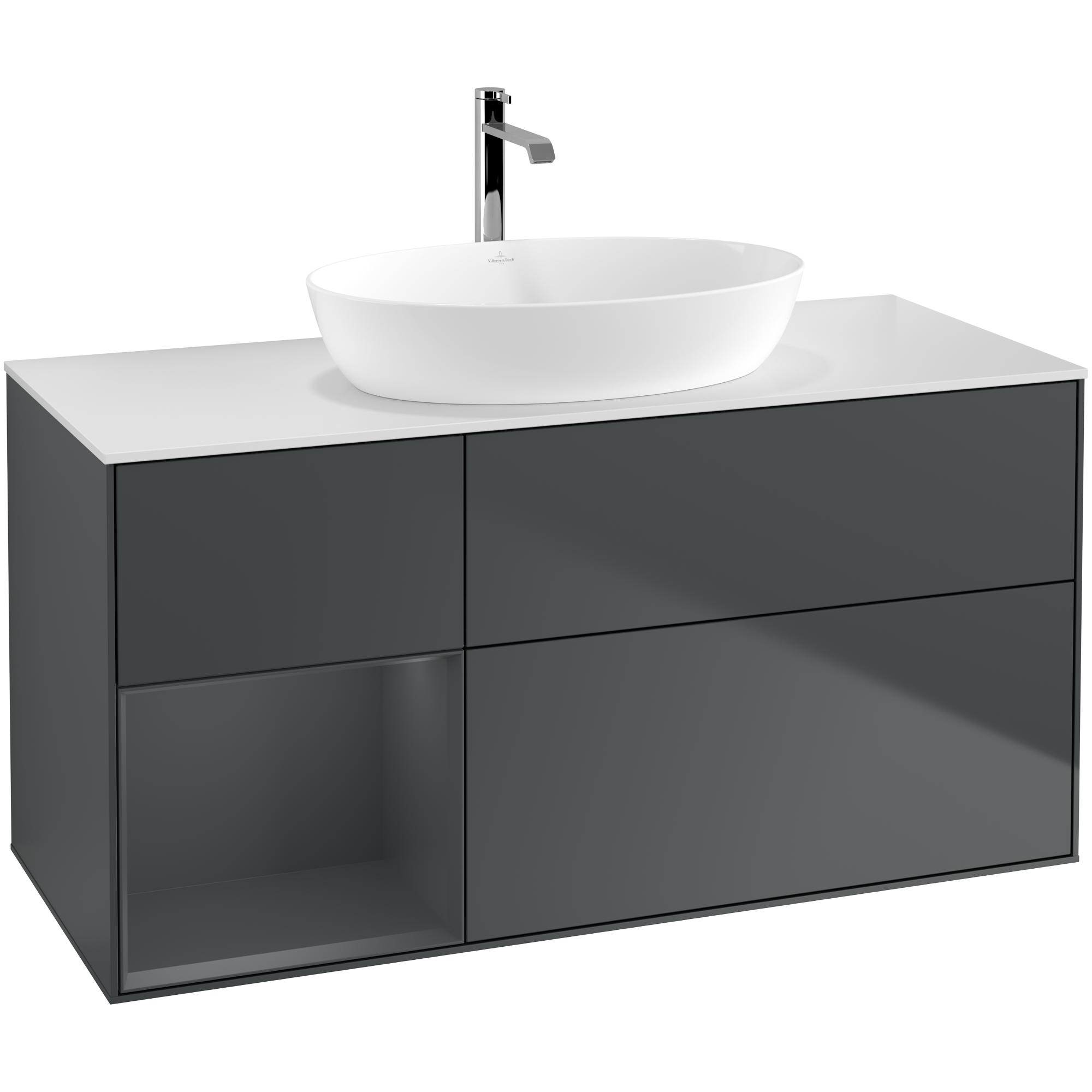 Tvättställsskåp Villeroy & Boch Finion med 3 Lådor Hylla och Bänkskiva för Fristående Tvättställ från Artis & Collaro | badrum - badrumsmobler - tvattstallsskap-och-kommod | KakelKungen