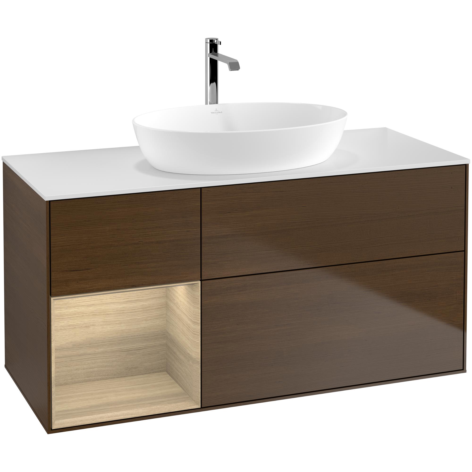 Tvättställsskåp Villeroy & Boch Finion med 3 Lådor Hylla och Bänkskiva för Fristående Tvättställ från Artis & Collaro | badrum - badrumsmobler - tvattstallsskap-och-kommod | KakelKungen