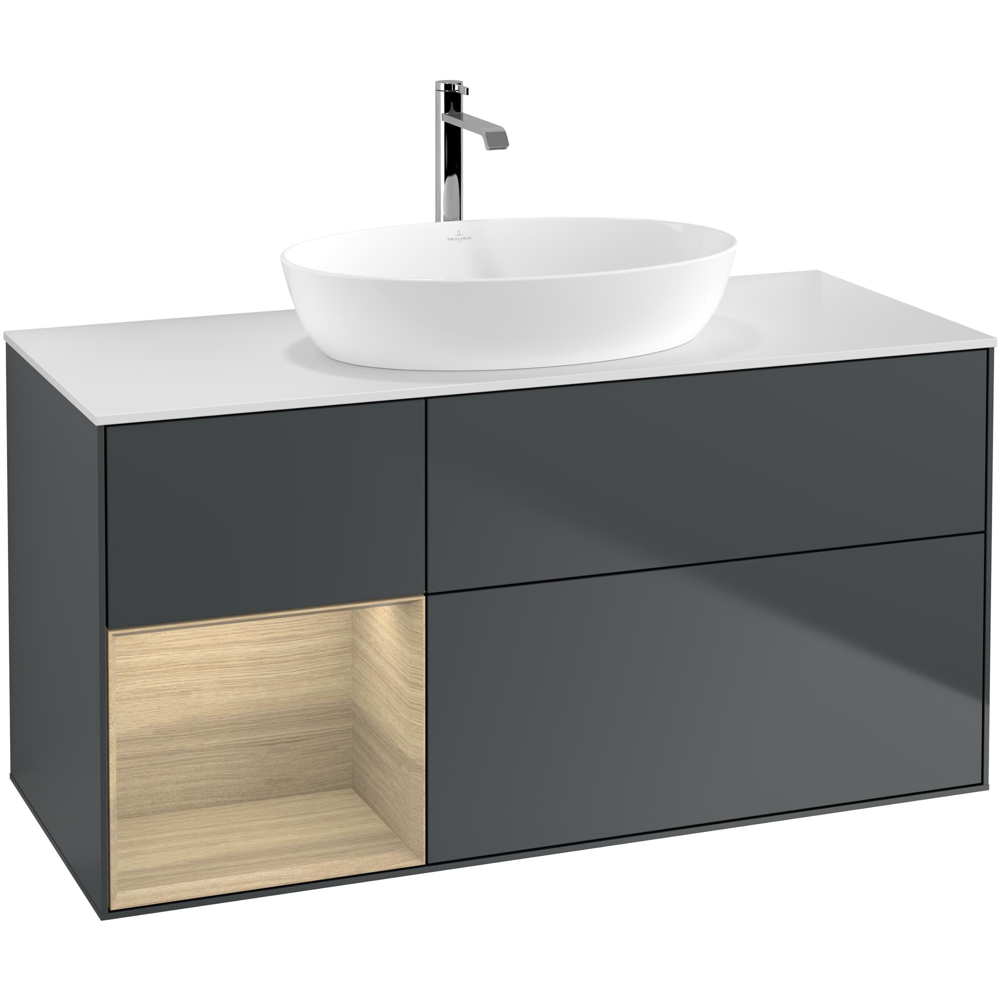 Tvättställsskåp Villeroy & Boch Finion med 3 Lådor Hylla och Bänkskiva för Fristående Tvättställ från Artis & Collaro | badrum - badrumsmobler - tvattstallsskap-och-kommod | KakelKungen