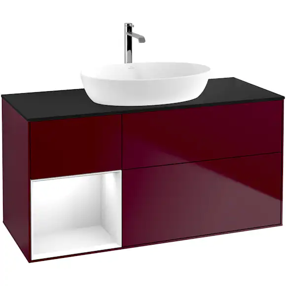 tvättställsskåp villeroy & boch finion med 3 lådor hylla och bänkskiva för fristående tvättställ från artis & collaro