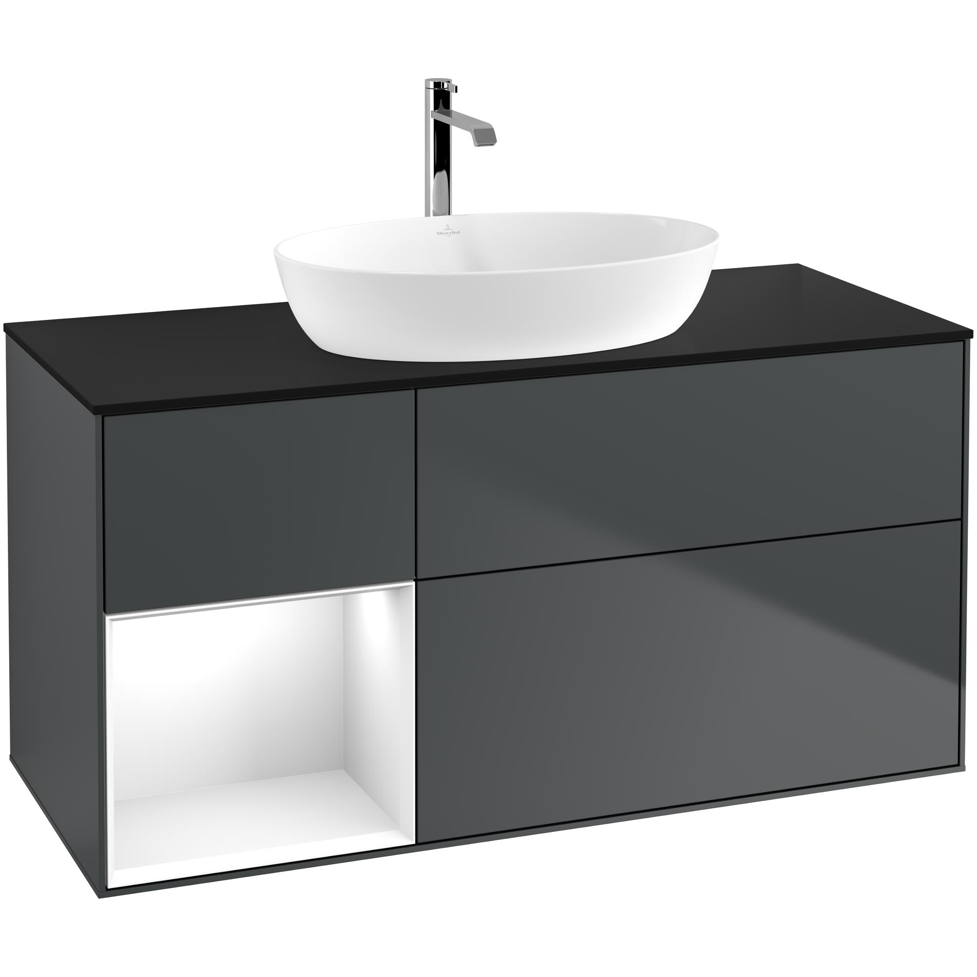 Tvättställsskåp Villeroy & Boch Finion med 3 Lådor Hylla och Bänkskiva för Fristående Tvättställ från Artis & Collaro | badrum - badrumsmobler - tvattstallsskap-och-kommod | KakelKungen