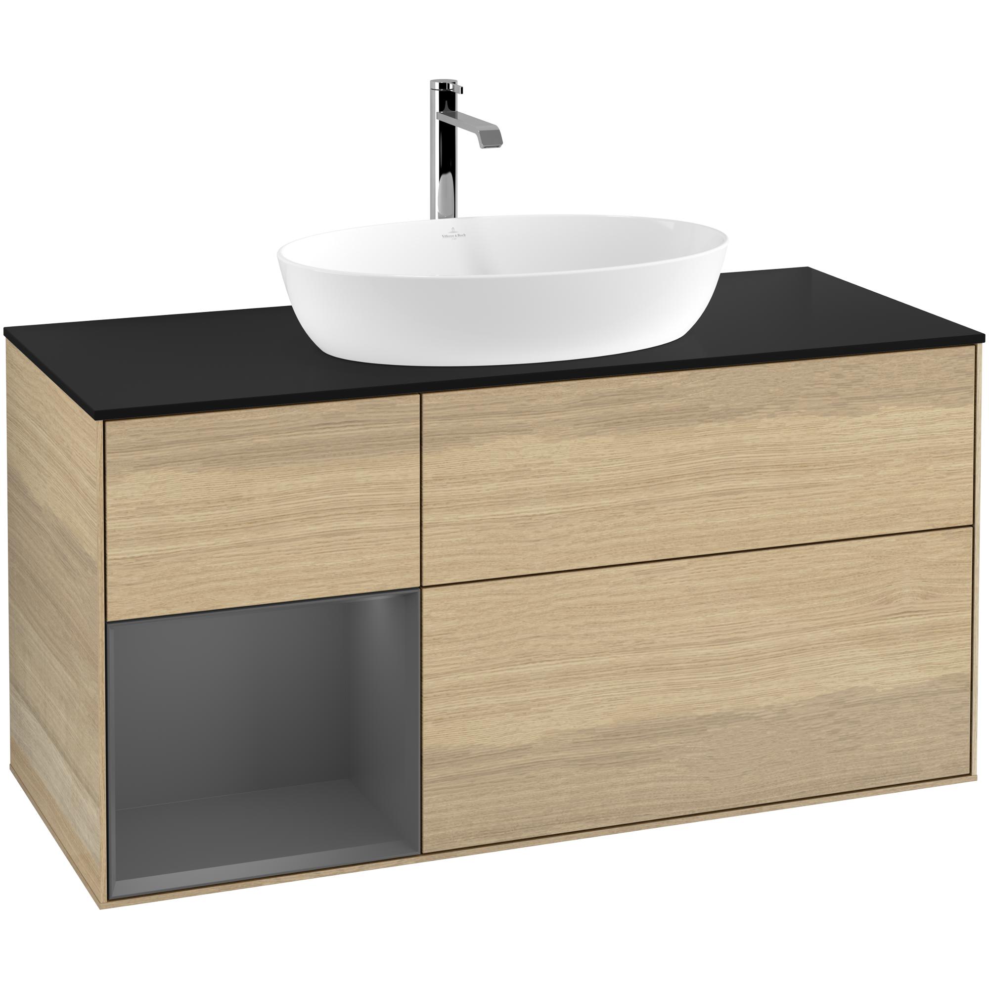 tvättställsskåp villeroy & boch finion med 3 lådor hylla och bänkskiva för fristående tvättställ från artis & collaro