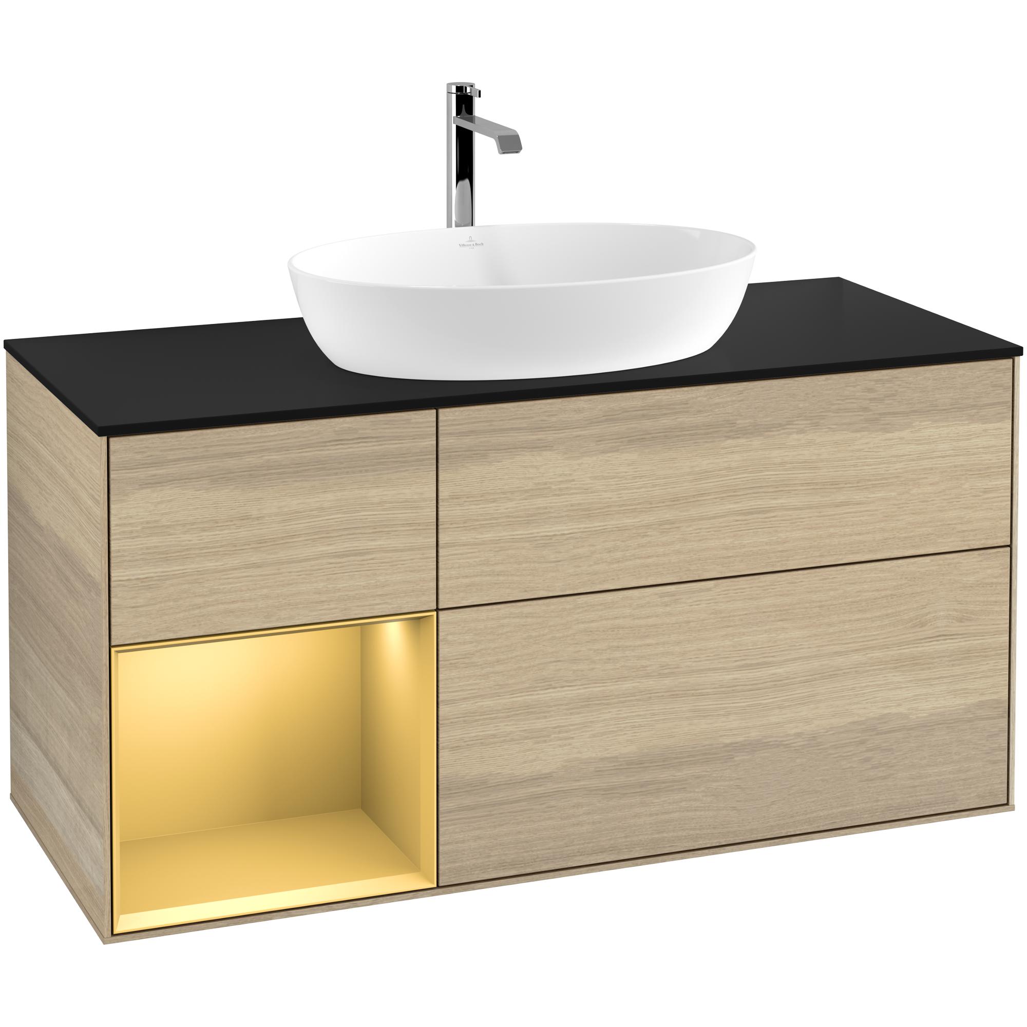 Tvättställsskåp Villeroy & Boch Finion med 3 Lådor Hylla och Bänkskiva för Fristående Tvättställ från Artis & Collaro | badrum - badrumsmobler - tvattstallsskap-och-kommod | KakelKungen