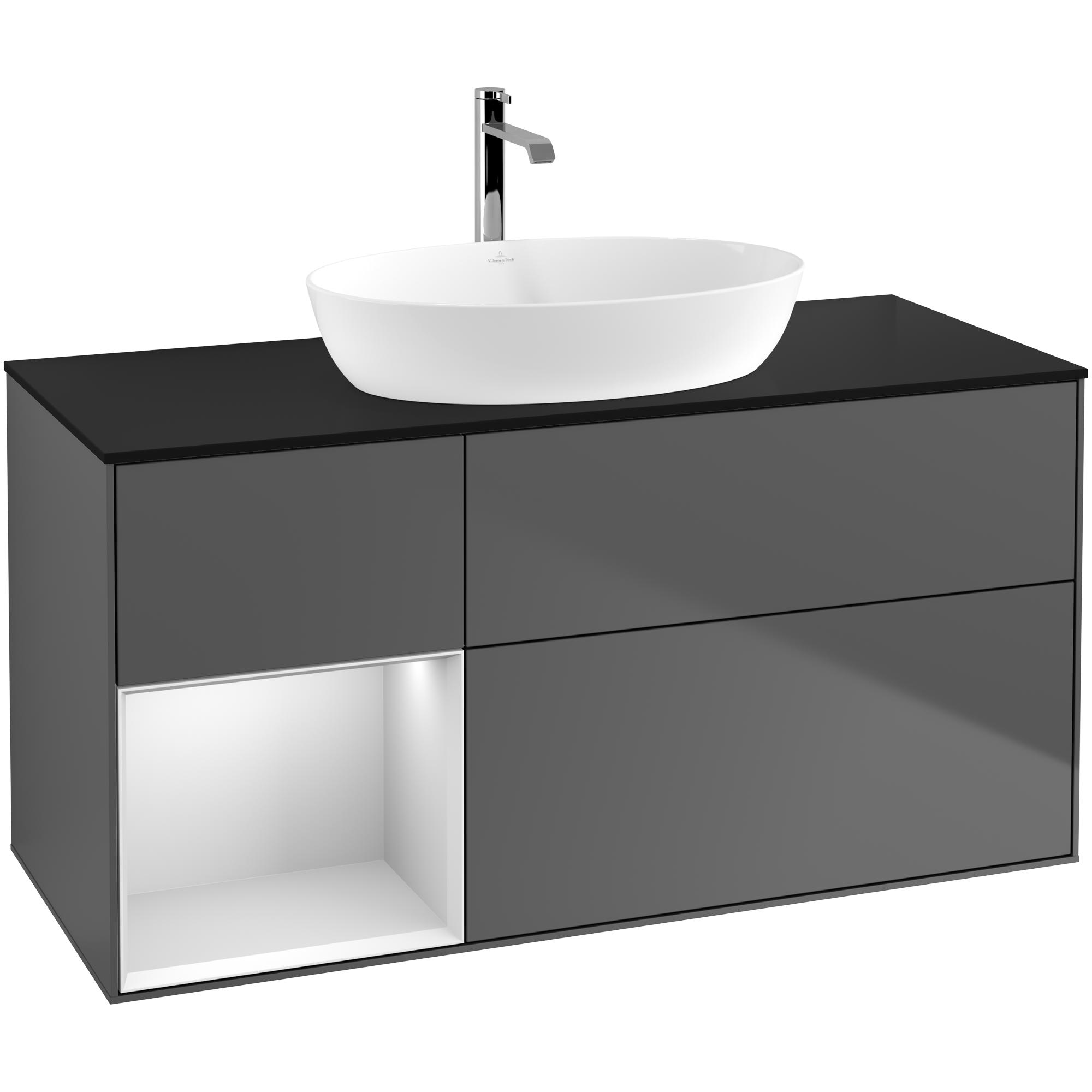 Tvättställsskåp Villeroy & Boch Finion med 3 Lådor Hylla och Bänkskiva för Fristående Tvättställ från Artis & Collaro | badrum - badrumsmobler - tvattstallsskap-och-kommod | KakelKungen