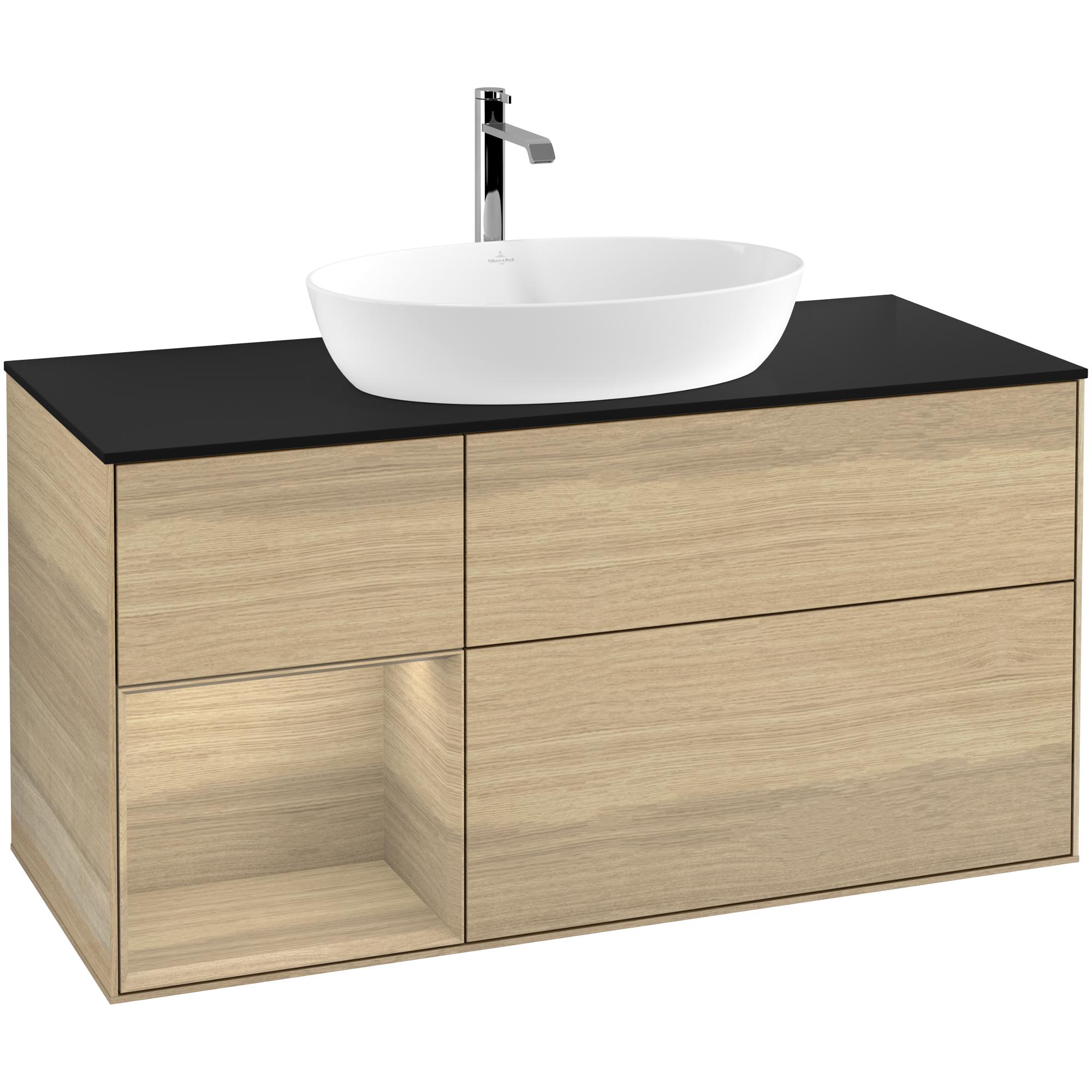 Tvättställsskåp Villeroy & Boch Finion med 3 Lådor Hylla och Bänkskiva för Fristående Tvättställ från Artis & Collaro | badrum - badrumsmobler - tvattstallsskap-och-kommod | KakelKungen