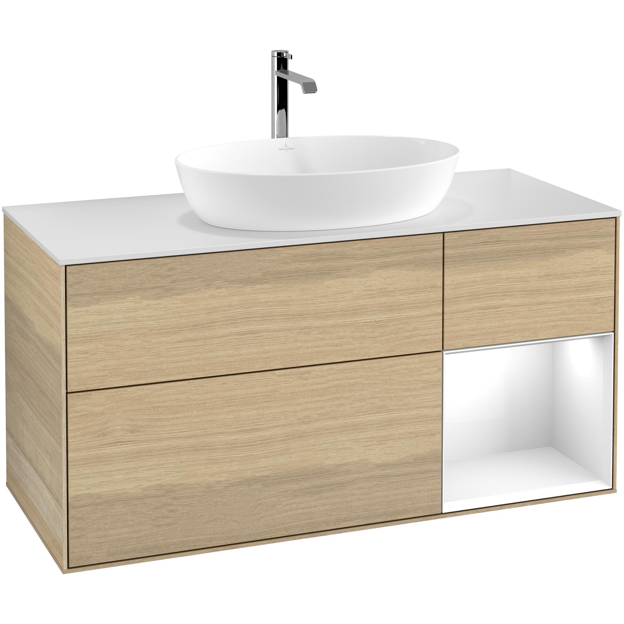 Tvättställsskåp Villeroy & Boch Finion med 3 Lådor Hylla och Bänkskiva för Fristående Tvättställ från Artis & Collaro | badrum - badrumsmobler - tvattstallsskap-och-kommod | KakelKungen