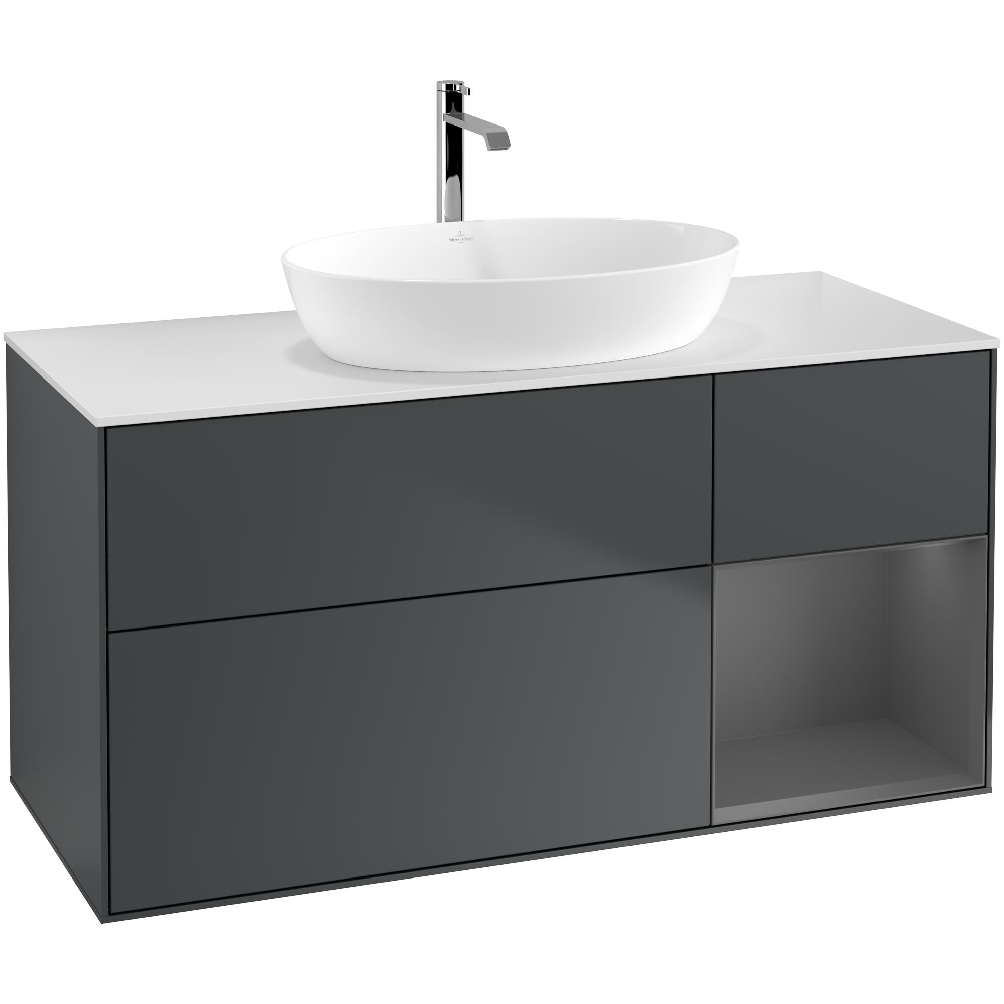 Tvättställsskåp Villeroy & Boch Finion med 3 Lådor Hylla och Bänkskiva för Fristående Tvättställ från Artis & Collaro | badrum - badrumsmobler - tvattstallsskap-och-kommod | KakelKungen