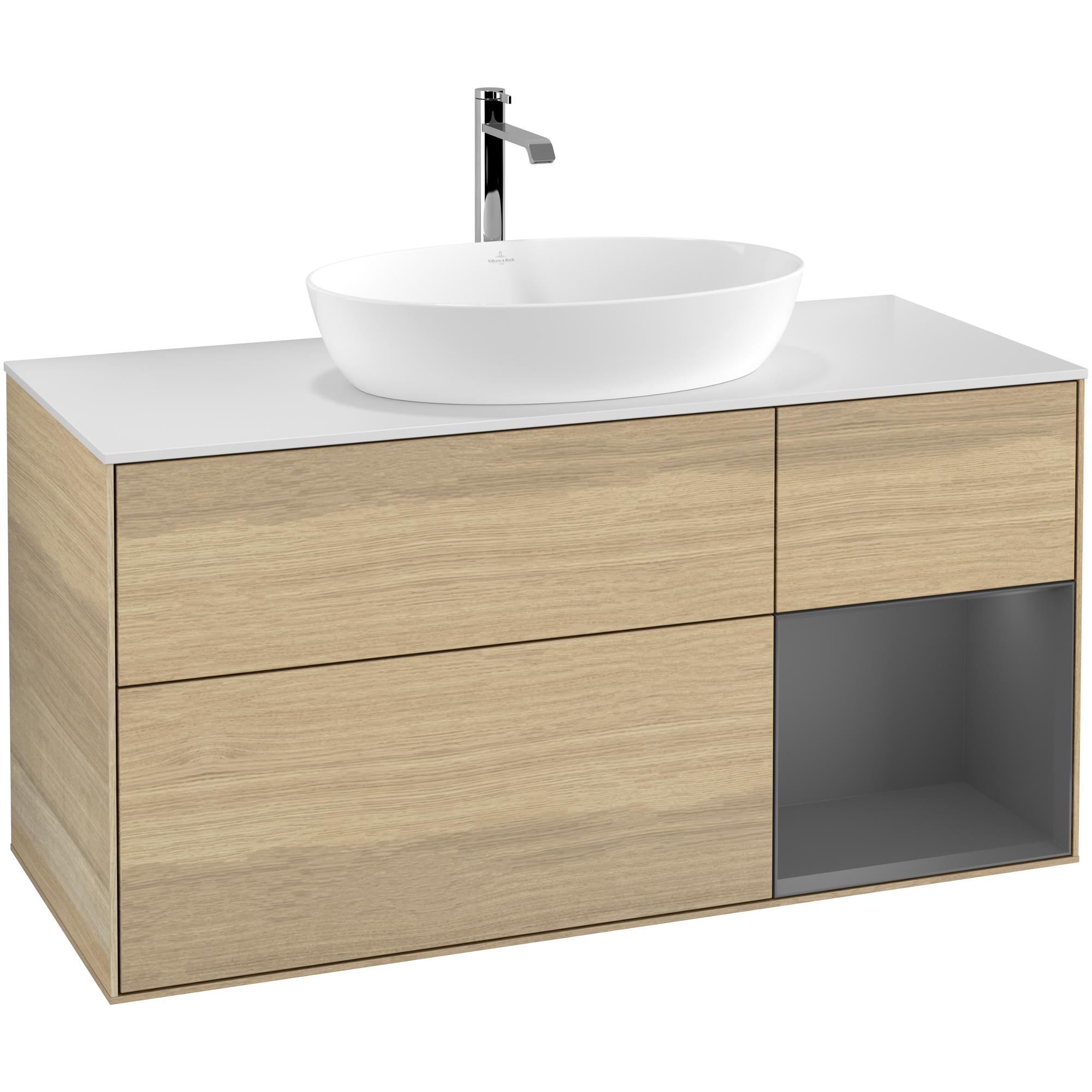 Tvättställsskåp Villeroy & Boch Finion med 3 Lådor Hylla och Bänkskiva för Fristående Tvättställ från Artis & Collaro | badrum - badrumsmobler - tvattstallsskap-och-kommod | KakelKungen