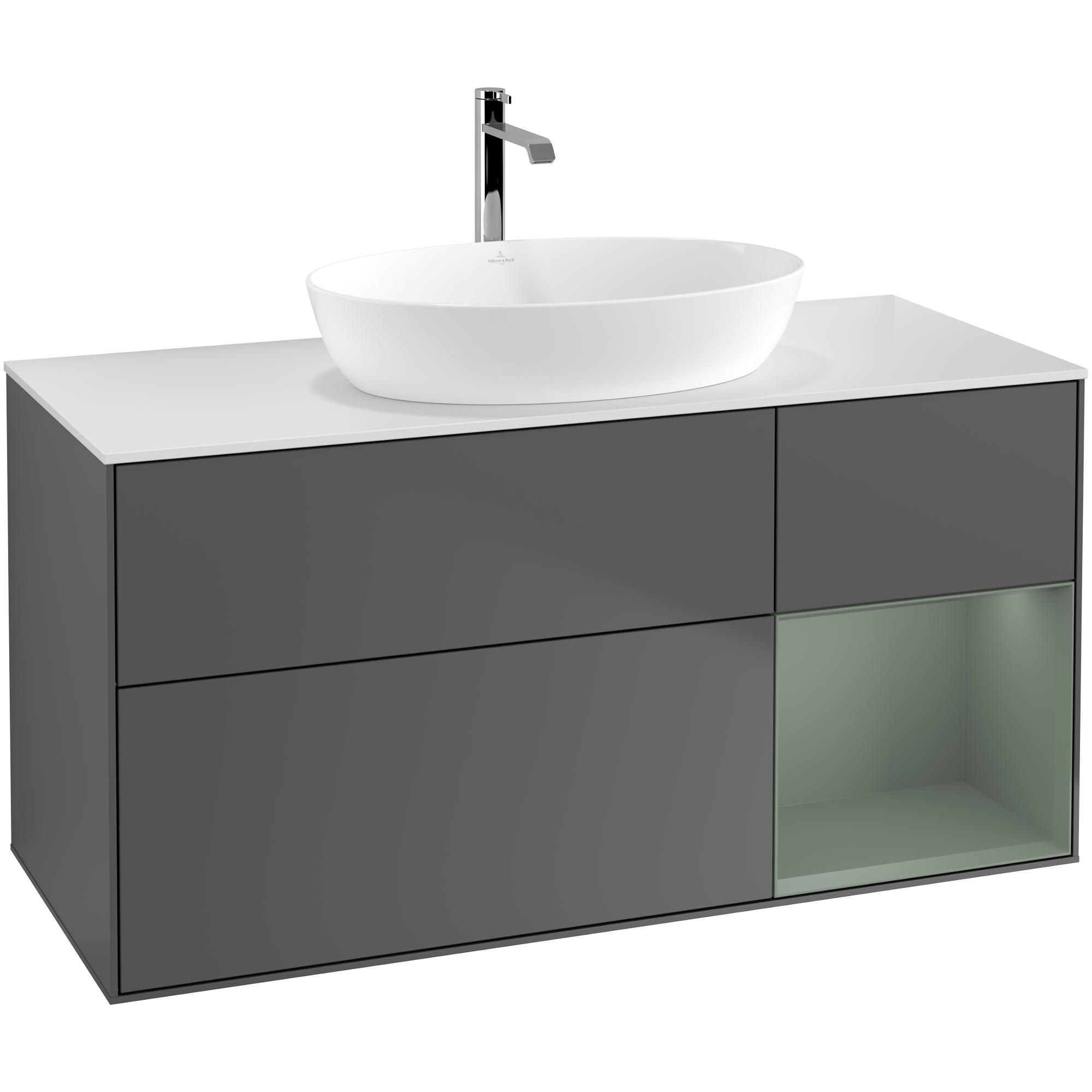 Tvättställsskåp Villeroy & Boch Finion med 3 Lådor Hylla och Bänkskiva för Fristående Tvättställ från Artis & Collaro | badrum - badrumsmobler - tvattstallsskap-och-kommod | KakelKungen