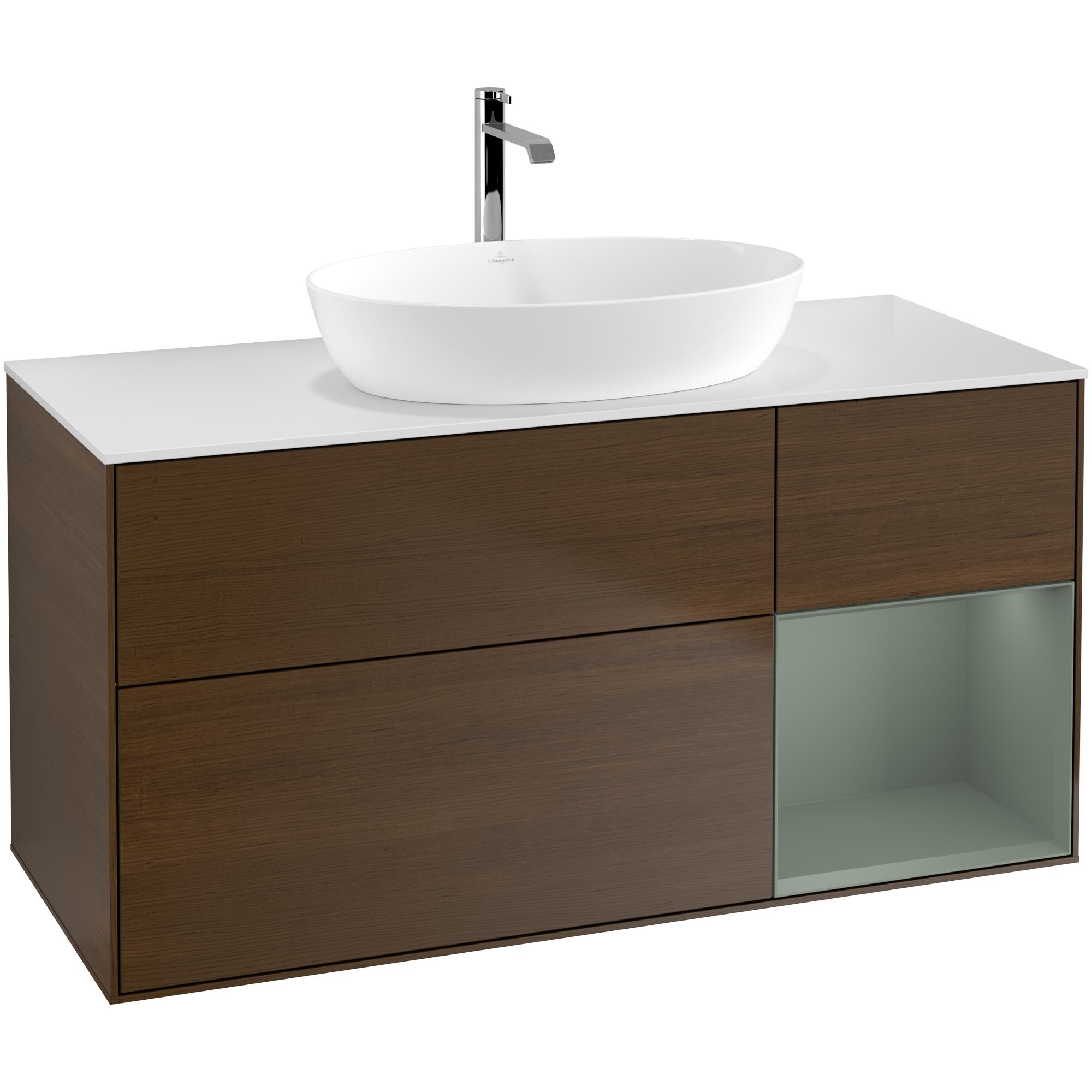 tvättställsskåp villeroy & boch finion med 3 lådor hylla och bänkskiva för fristående tvättställ från artis & collaro