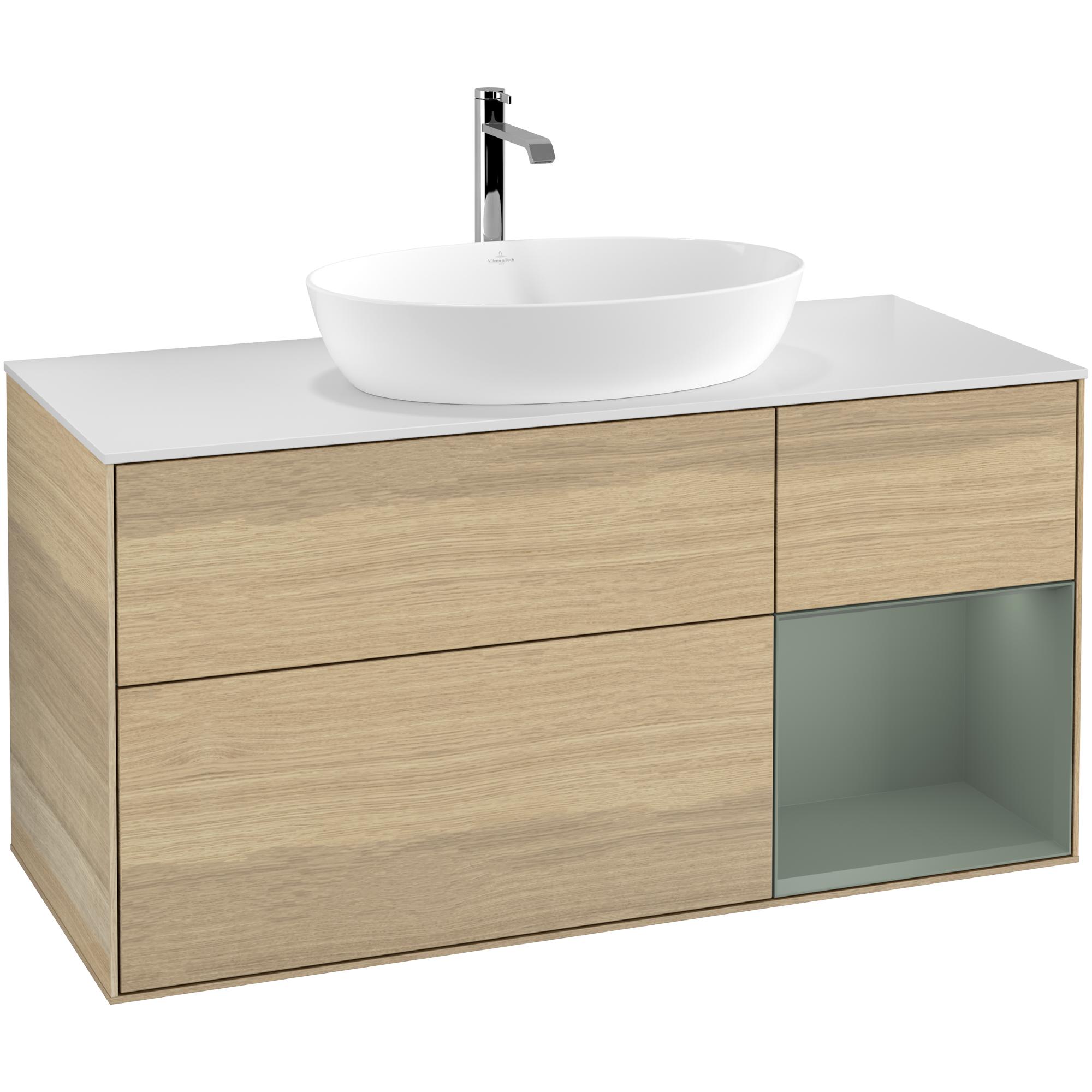 Tvättställsskåp Villeroy & Boch Finion med 3 Lådor Hylla och Bänkskiva för Fristående Tvättställ från Artis & Collaro | badrum - badrumsmobler - tvattstallsskap-och-kommod | KakelKungen