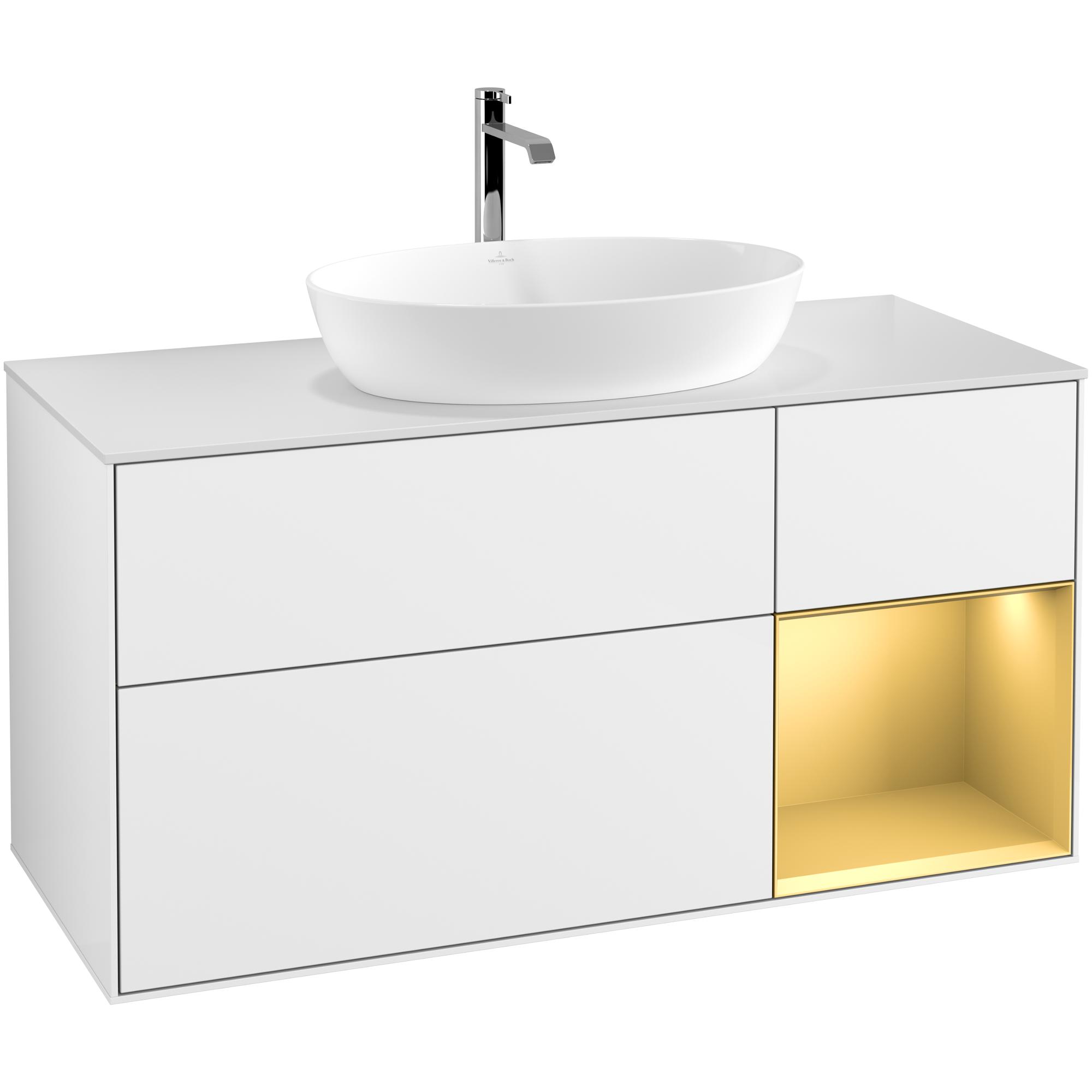 Tvättställsskåp Villeroy & Boch Finion med 3 Lådor Hylla och Bänkskiva för Fristående Tvättställ från Artis & Collaro | badrum - badrumsmobler - tvattstallsskap-och-kommod | KakelKungen