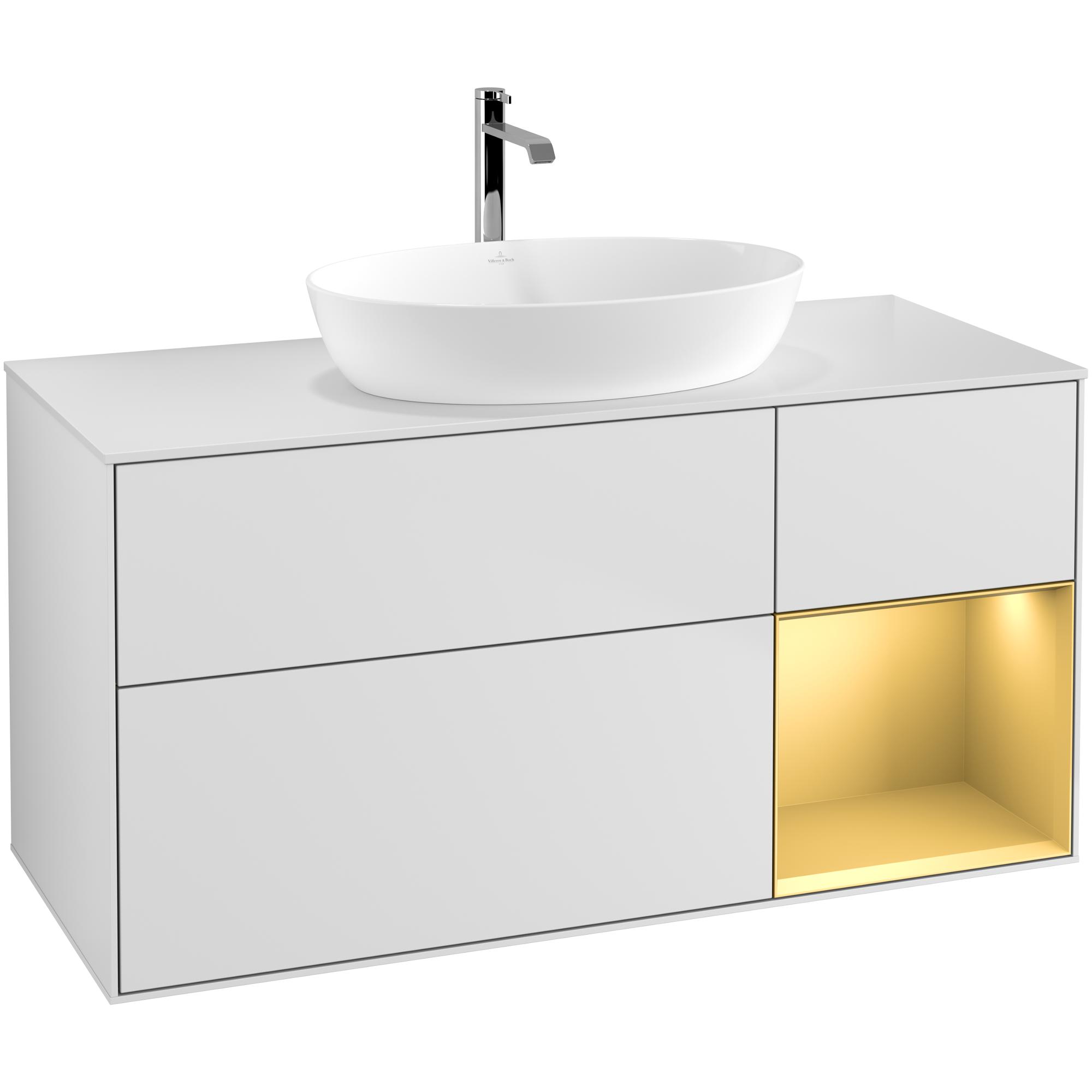 Tvättställsskåp Villeroy & Boch Finion med 3 Lådor Hylla och Bänkskiva för Fristående Tvättställ från Artis & Collaro | badrum - badrumsmobler - tvattstallsskap-och-kommod | KakelKungen