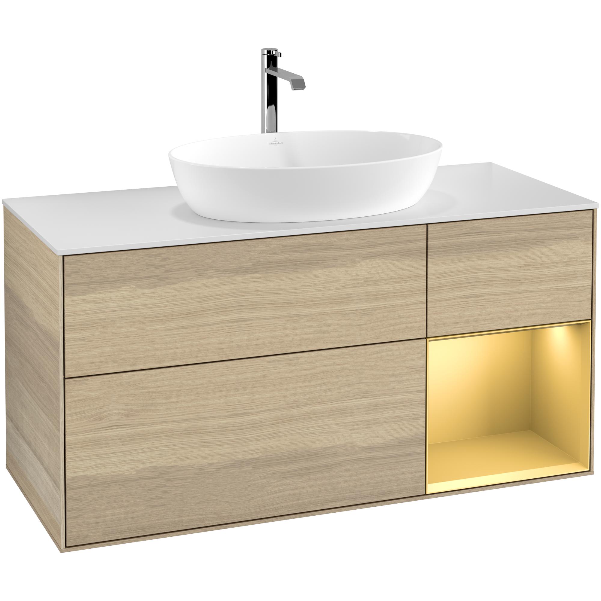 Tvättställsskåp Villeroy & Boch Finion med 3 Lådor Hylla och Bänkskiva för Fristående Tvättställ från Artis & Collaro | badrum - badrumsmobler - tvattstallsskap-och-kommod | KakelKungen