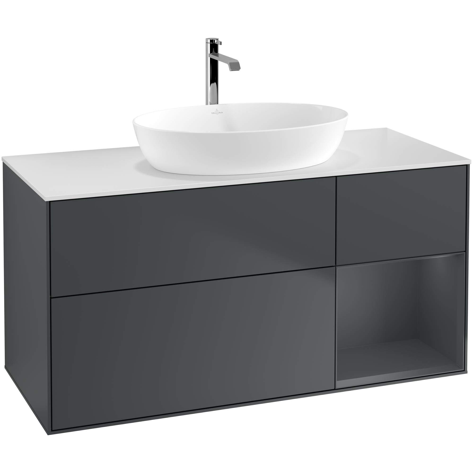 Tvättställsskåp Villeroy & Boch Finion med 3 Lådor Hylla och Bänkskiva för Fristående Tvättställ från Artis & Collaro | badrum - badrumsmobler - tvattstallsskap-och-kommod | KakelKungen