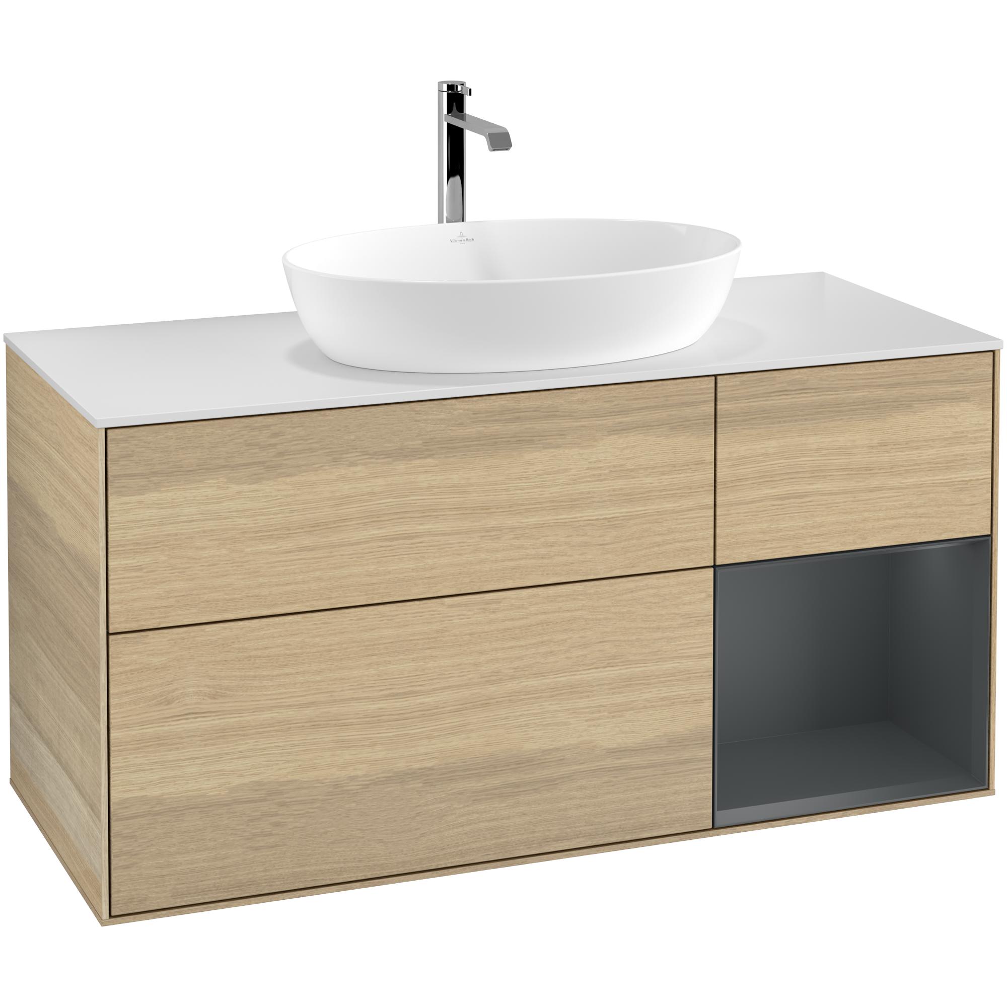 Tvättställsskåp Villeroy & Boch Finion med 3 Lådor Hylla och Bänkskiva för Fristående Tvättställ från Artis & Collaro | badrum - badrumsmobler - tvattstallsskap-och-kommod | KakelKungen