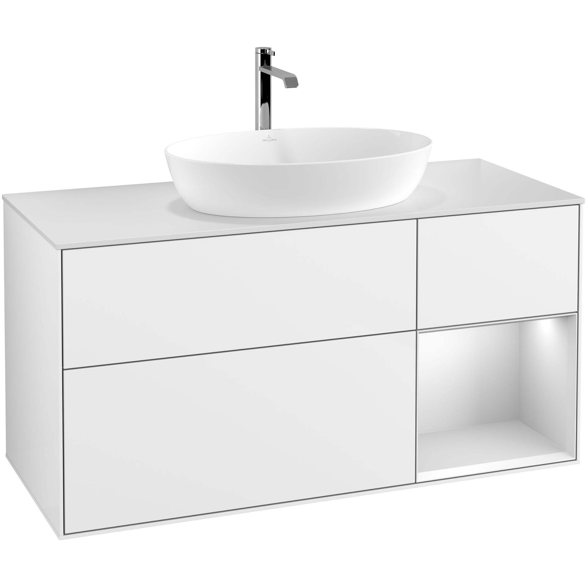 Tvättställsskåp Villeroy & Boch Finion med 3 Lådor Hylla och Bänkskiva för Fristående Tvättställ från Artis & Collaro | badrum - badrumsmobler - tvattstallsskap-och-kommod | KakelKungen