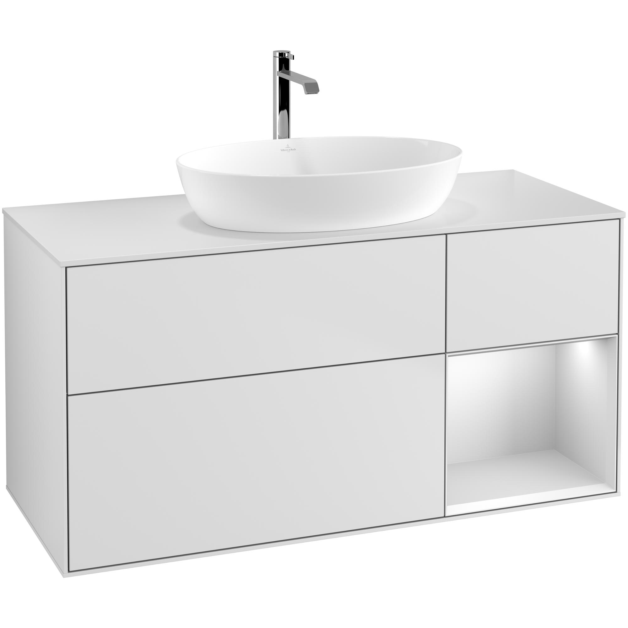 Tvättställsskåp Villeroy & Boch Finion med 3 Lådor Hylla och Bänkskiva för Fristående Tvättställ från Artis & Collaro | badrum - badrumsmobler - tvattstallsskap-och-kommod | KakelKungen