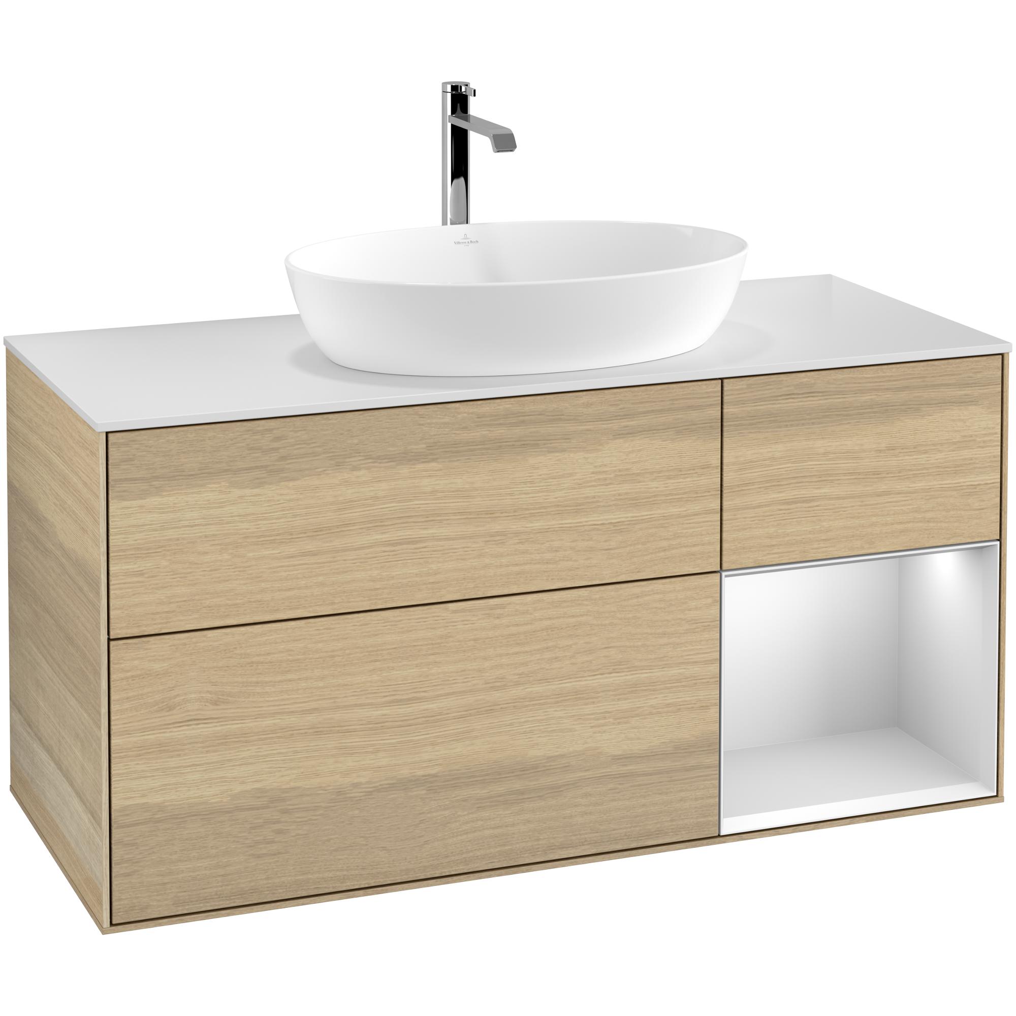 Tvättställsskåp Villeroy & Boch Finion med 3 Lådor Hylla och Bänkskiva för Fristående Tvättställ från Artis & Collaro | badrum - badrumsmobler - tvattstallsskap-och-kommod | KakelKungen