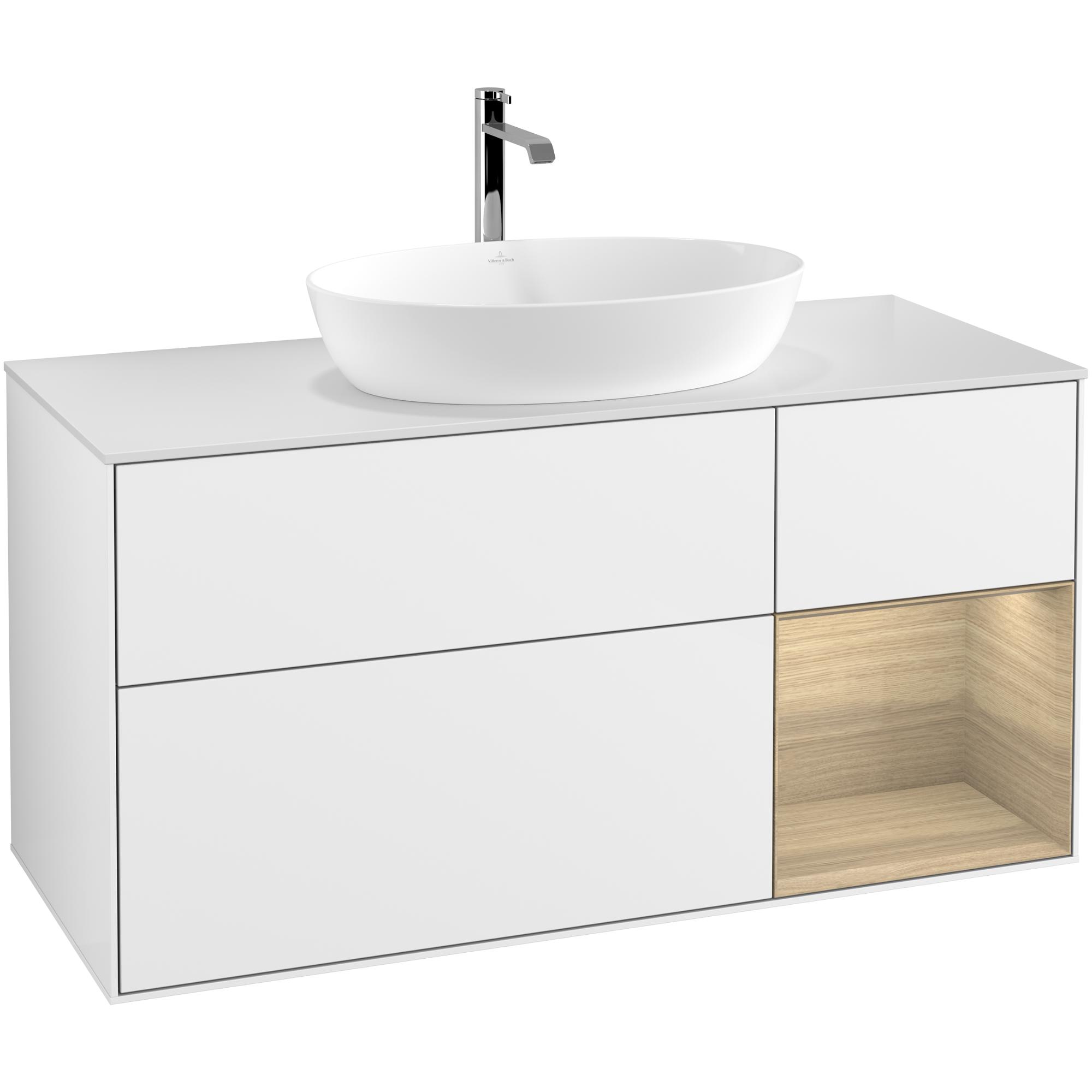 Tvättställsskåp Villeroy & Boch Finion med 3 Lådor Hylla och Bänkskiva för Fristående Tvättställ från Artis & Collaro | badrum - badrumsmobler - tvattstallsskap-och-kommod | KakelKungen