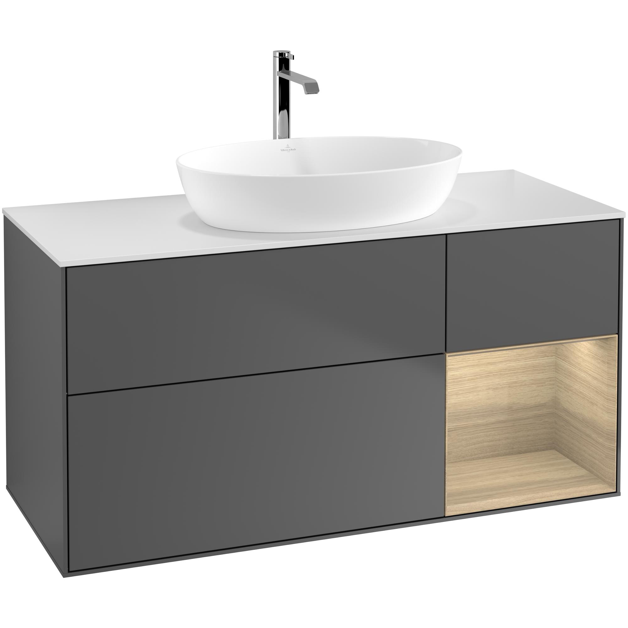 Tvättställsskåp Villeroy & Boch Finion med 3 Lådor Hylla och Bänkskiva för Fristående Tvättställ från Artis & Collaro | badrum - badrumsmobler - tvattstallsskap-och-kommod | KakelKungen