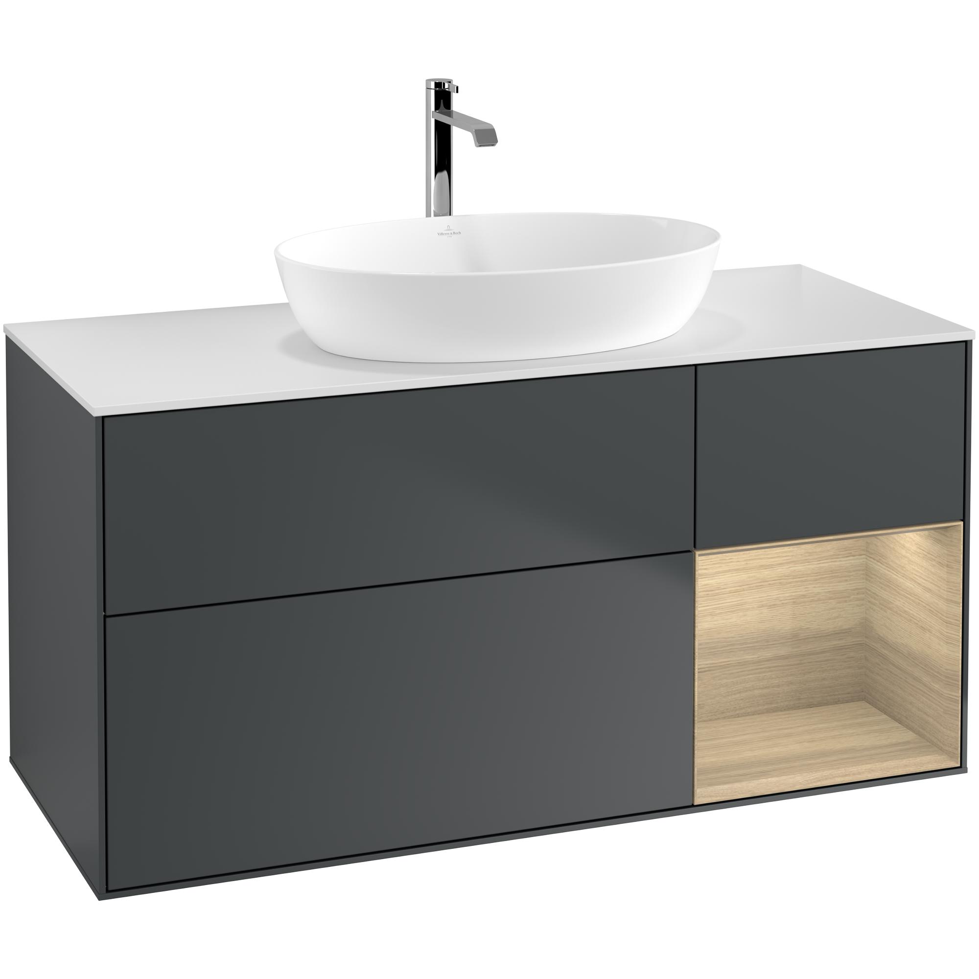 Tvättställsskåp Villeroy & Boch Finion med 3 Lådor Hylla och Bänkskiva för Fristående Tvättställ från Artis & Collaro | badrum - badrumsmobler - tvattstallsskap-och-kommod | KakelKungen