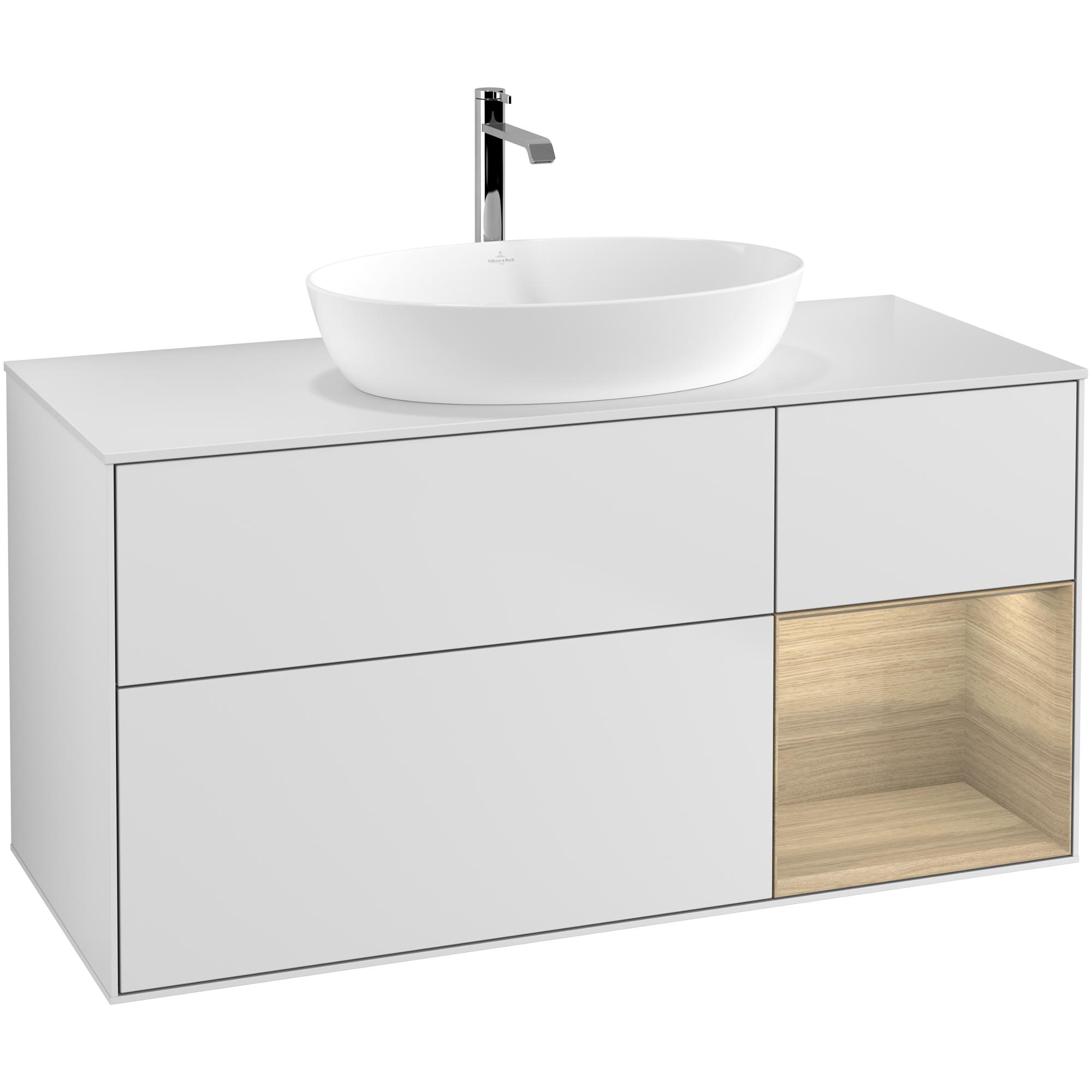 Tvättställsskåp Villeroy & Boch Finion med 3 Lådor Hylla och Bänkskiva för Fristående Tvättställ från Artis & Collaro | badrum - badrumsmobler - tvattstallsskap-och-kommod | KakelKungen